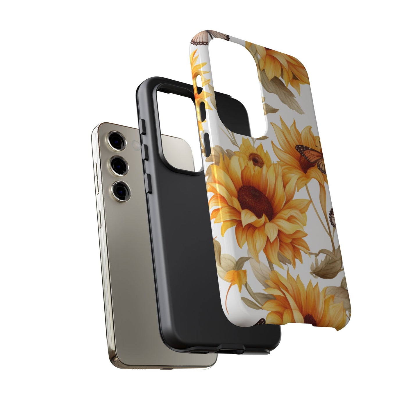 Sunflower & Butterfly Aesthetic Mobile Case – Bright & Nature-Inspired