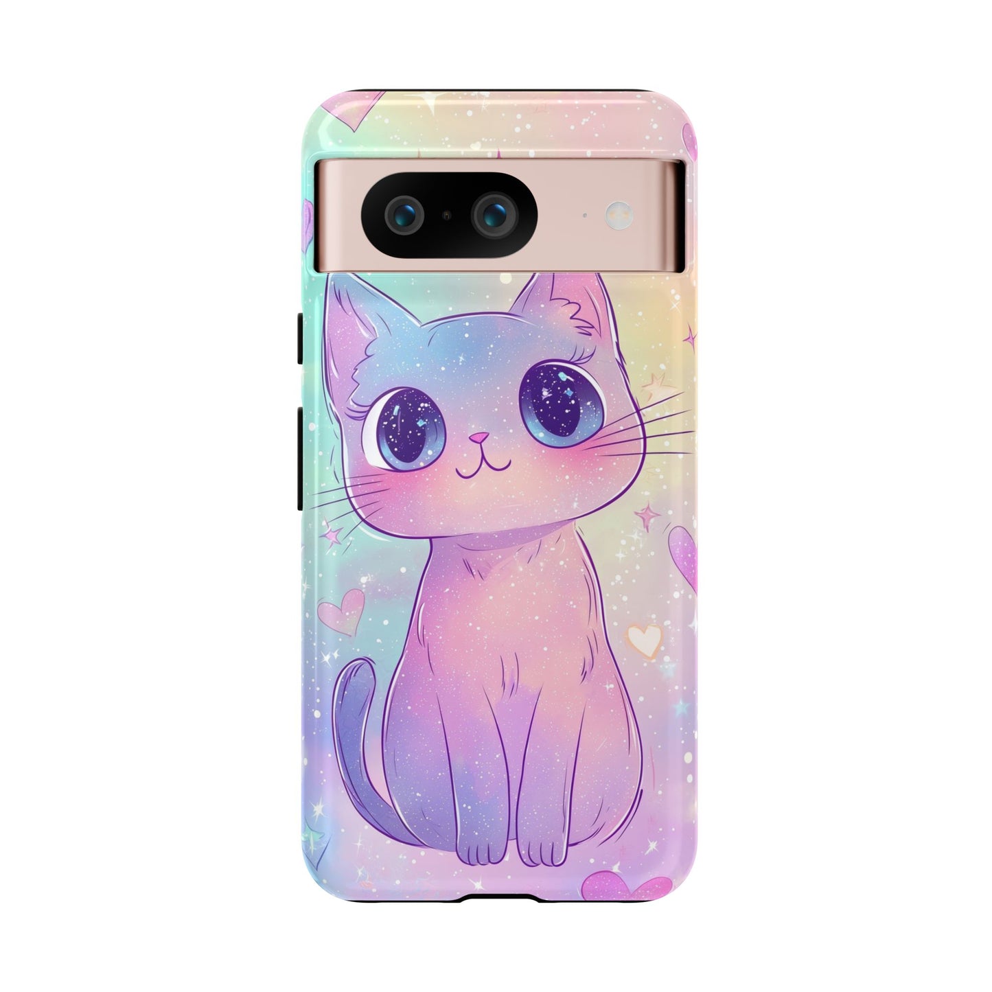 Cosmic Cat Phone Case β Sparkly Anime Aesthetic for iPhone, Google Pixel & Samsung
