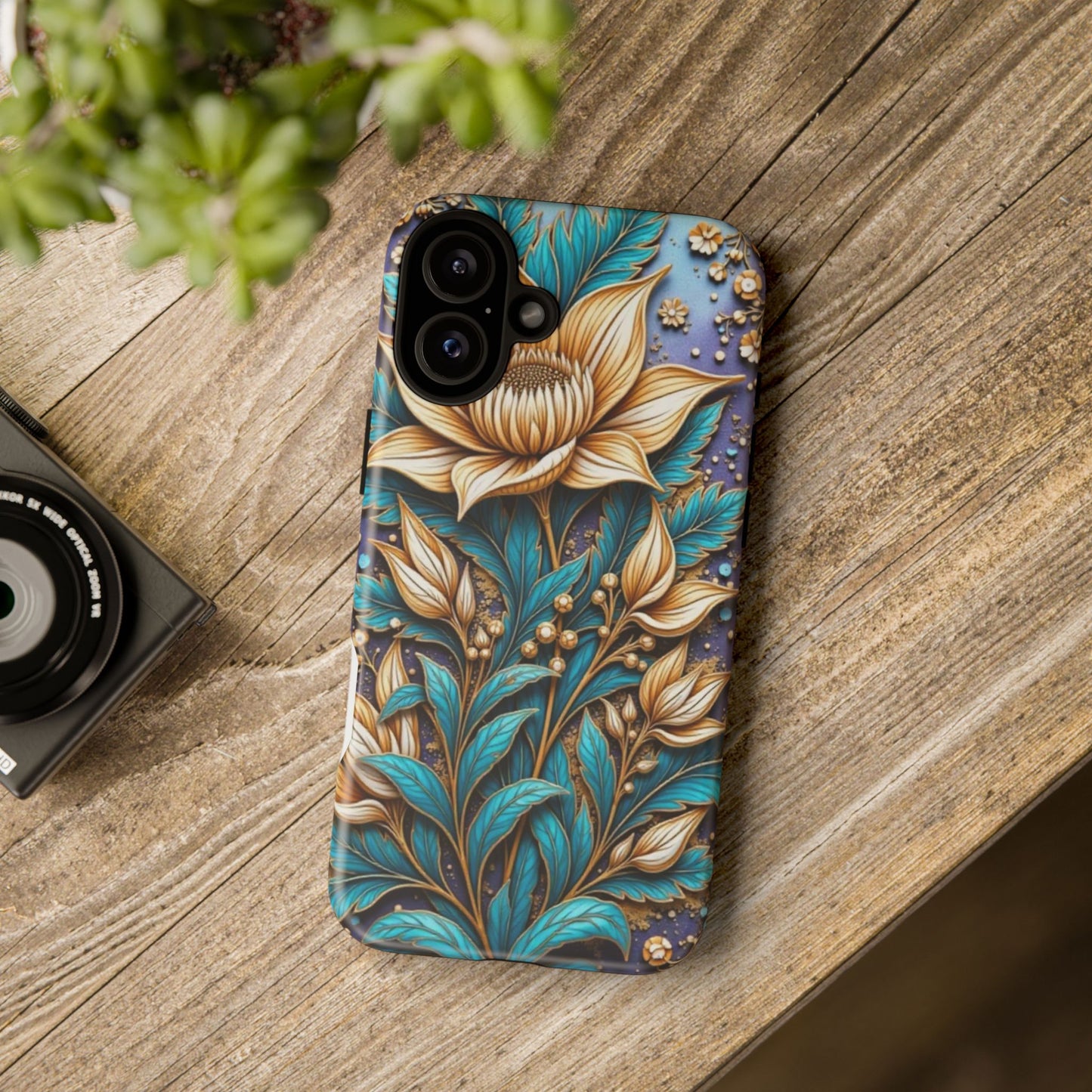 Golden Chrysanthemum: Floral Stained Glass Masterpiece
