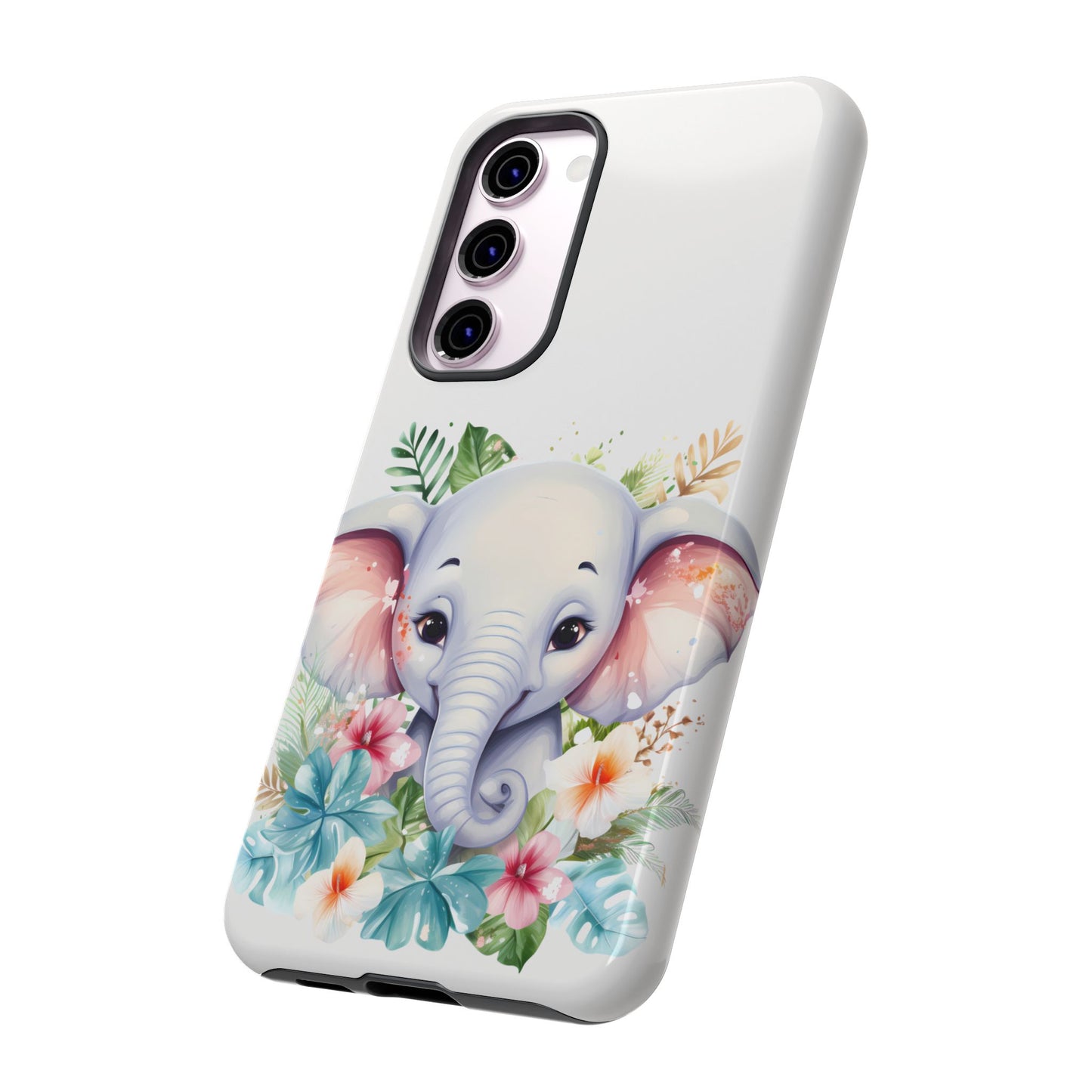 Adorable Baby Elephant Mobile Cover – Floral Fantasy Art