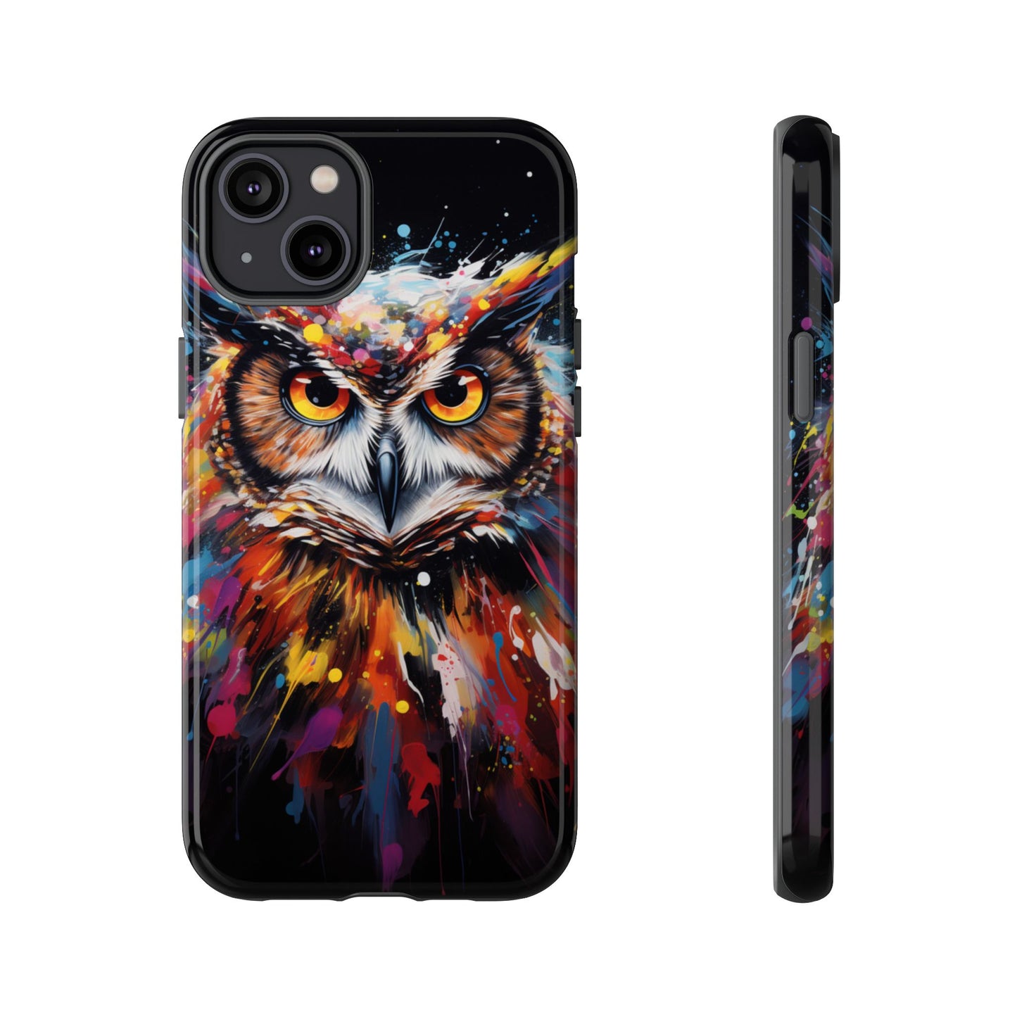 Colorful Owl Print Phone Case - iPhone, Samsung & Google Pixel Cover - Artistic Phone Case, Bird Lover Gift