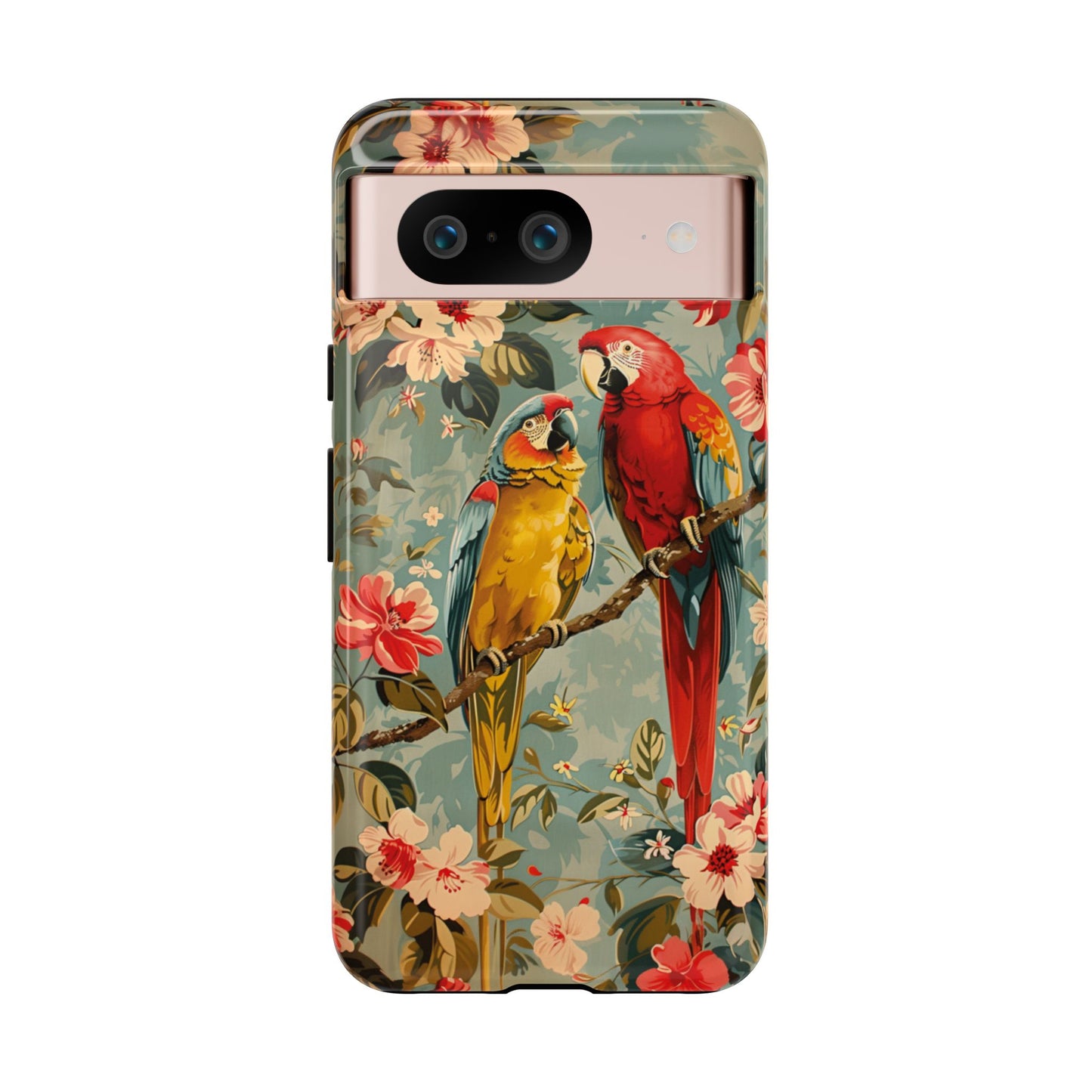 Floral Parrot Phone Case β Tropical Bird Design for iPhone, Samsung & Google Pixel