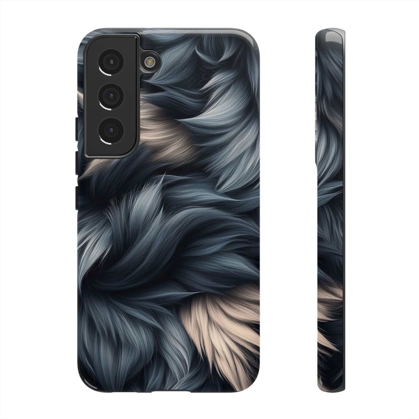 Midnight Wolf β Deep Silver & Purple Fur Phone Case for iPhone, Pixel & Samsung