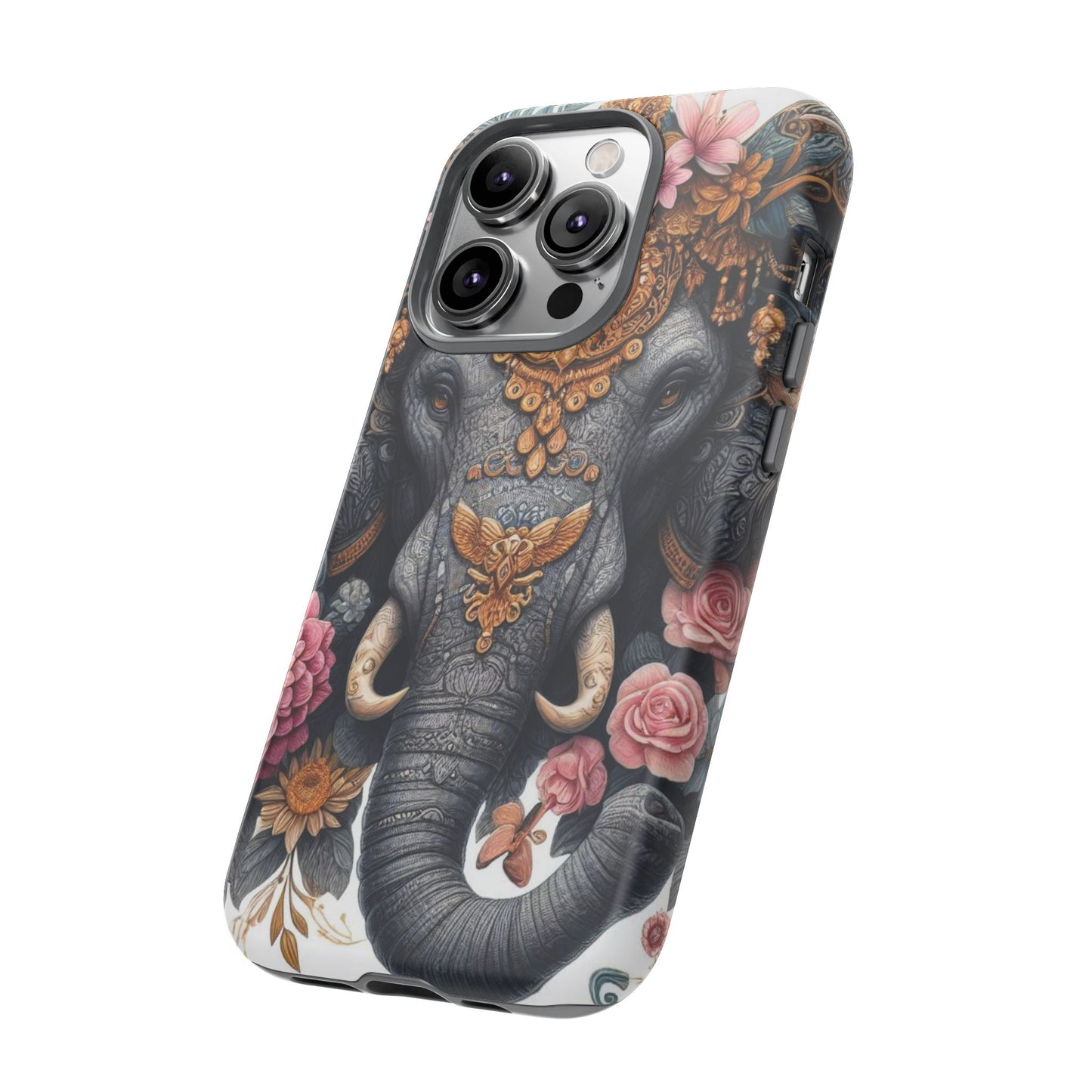 Golden Royal Elephant Mobile Cover – Luxurious Ornate Art