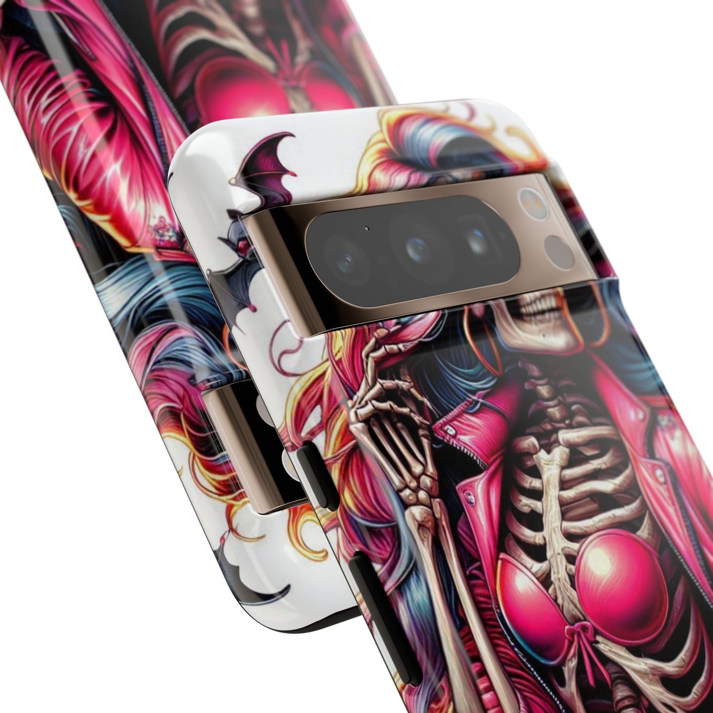 Neon Bones – Retro Skeleton & Vibrant Punk Aesthetic Mobile Cover