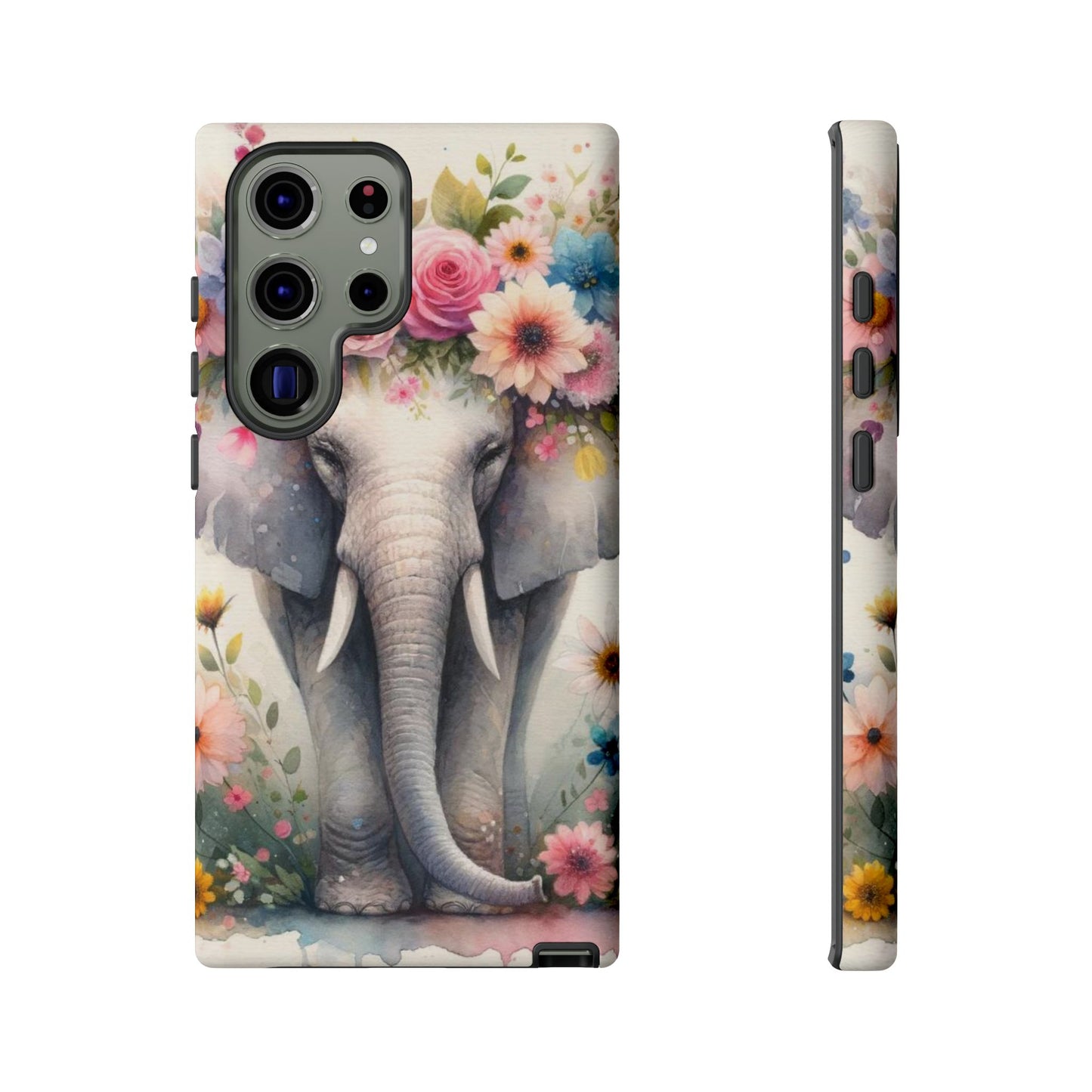 Watercolor Floral Elephant Mobile Cover – Dreamy Artistic Design