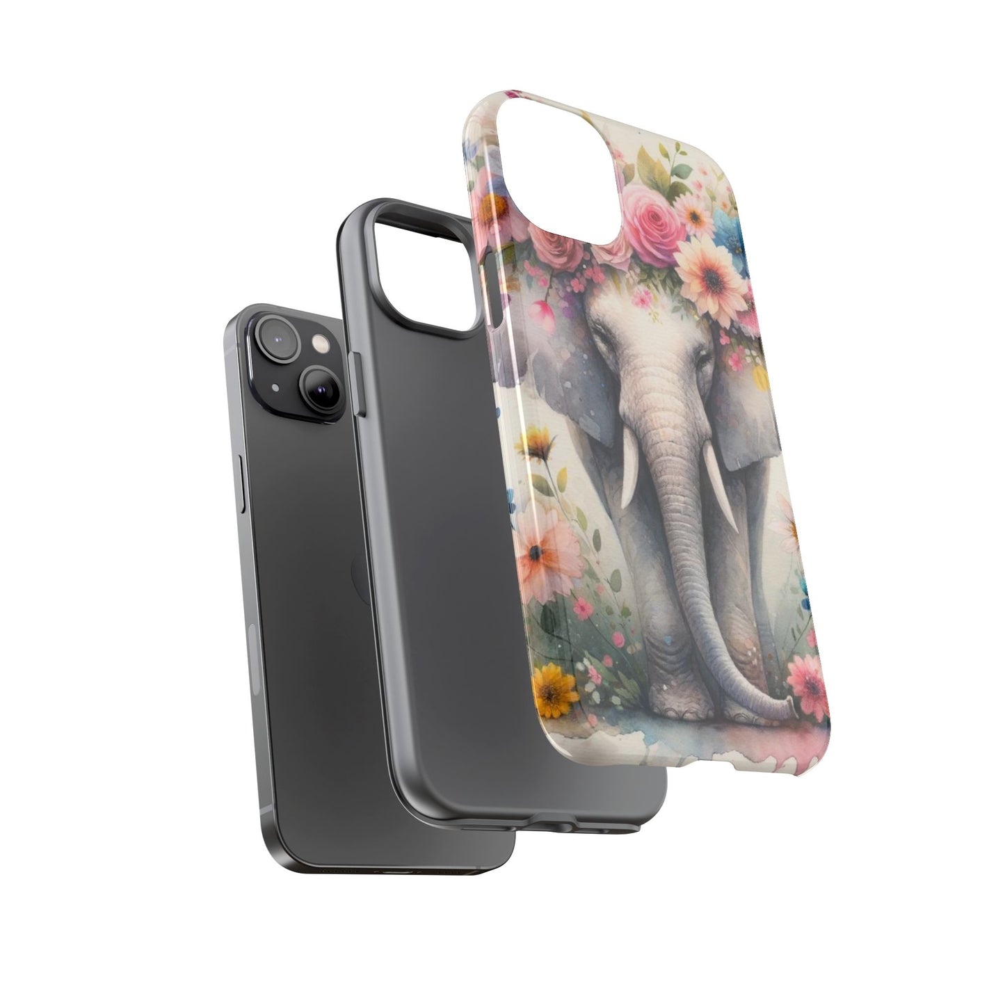 Watercolor Floral Elephant Mobile Cover – Dreamy Artistic Design