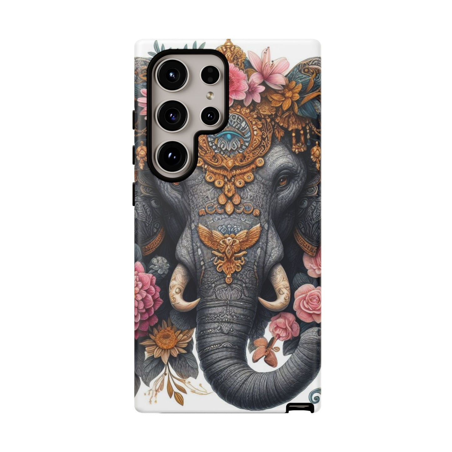 Golden Royal Elephant Mobile Cover – Luxurious Ornate Art