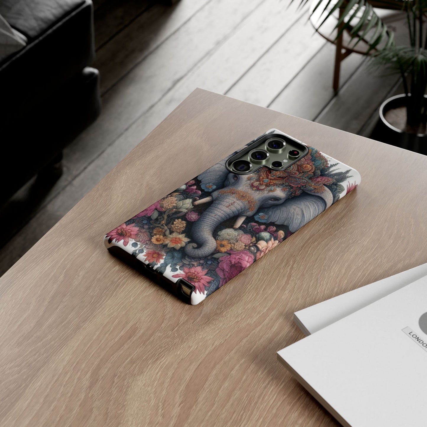 Regal Ornate Elephant Mobile Cover – Majestic Bohemian Art