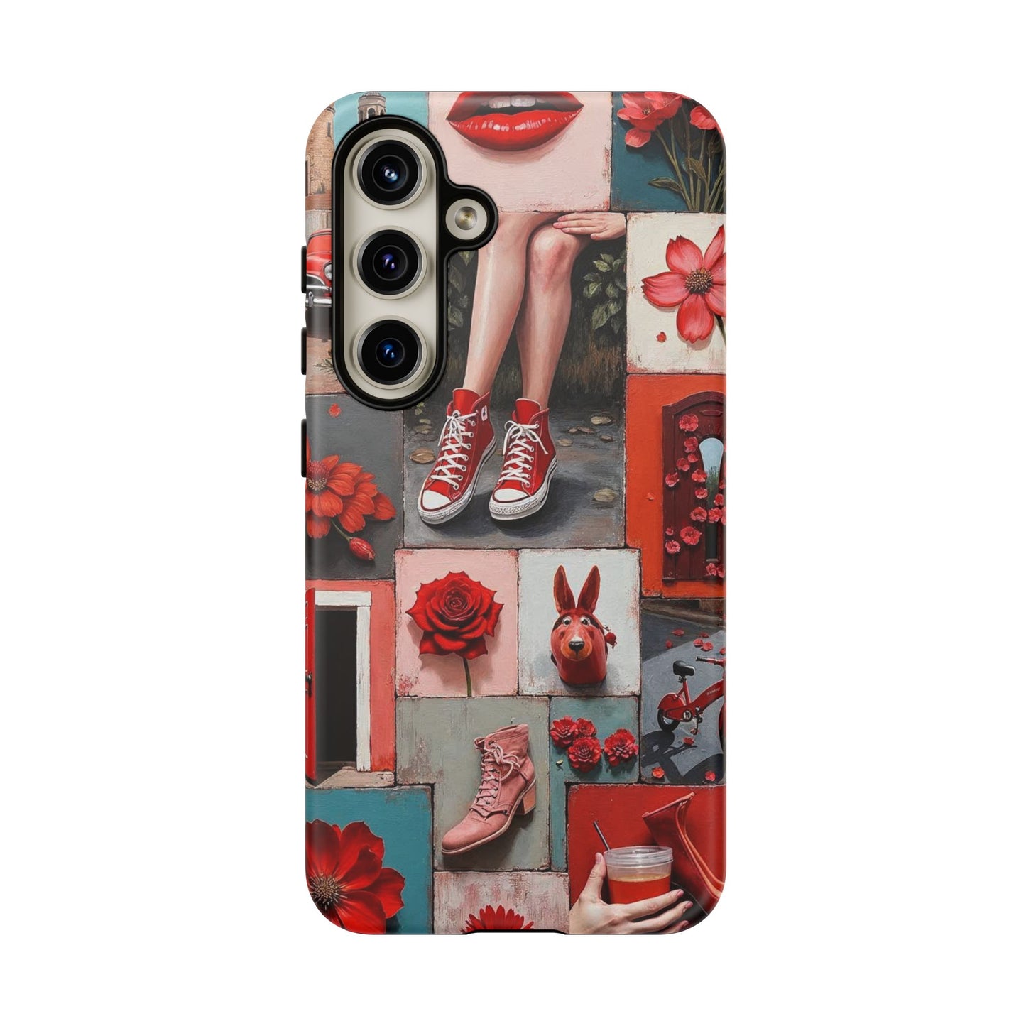 Red Sneakers & Roses Collage Phone Case