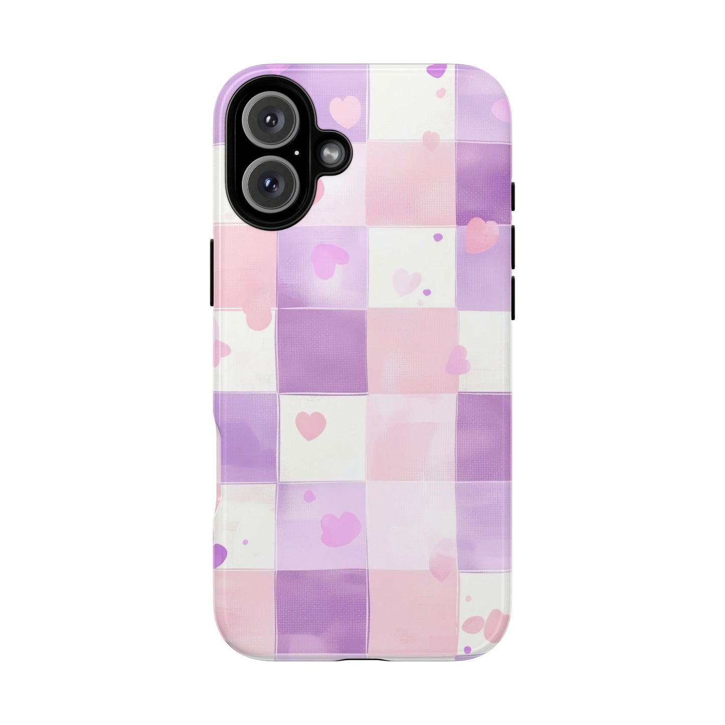 Kawaii Heart Gingham Phone Case for iPhone, Samsung, Google Pixel