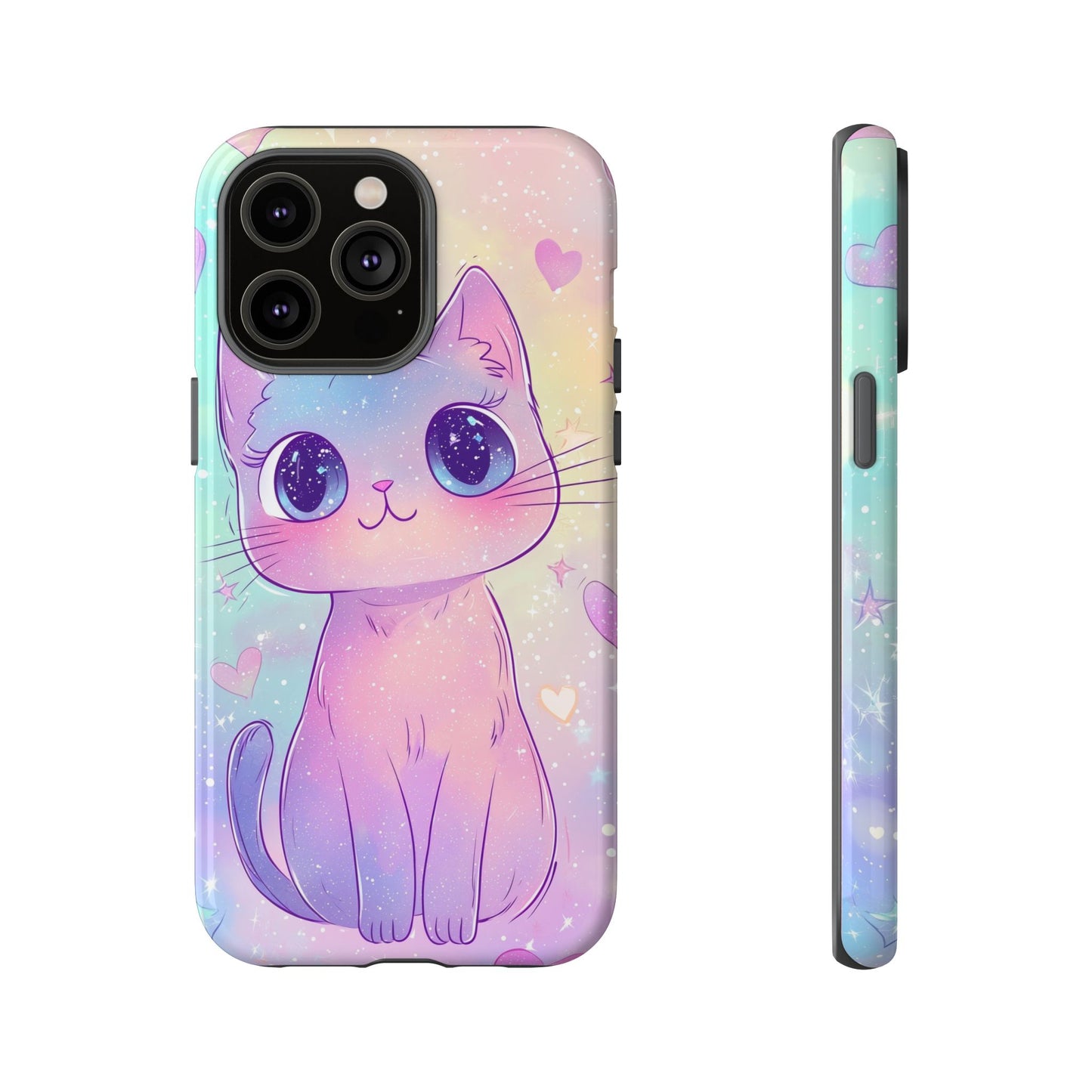 Cosmic Cat Phone Case β Sparkly Anime Aesthetic for iPhone, Google Pixel & Samsung