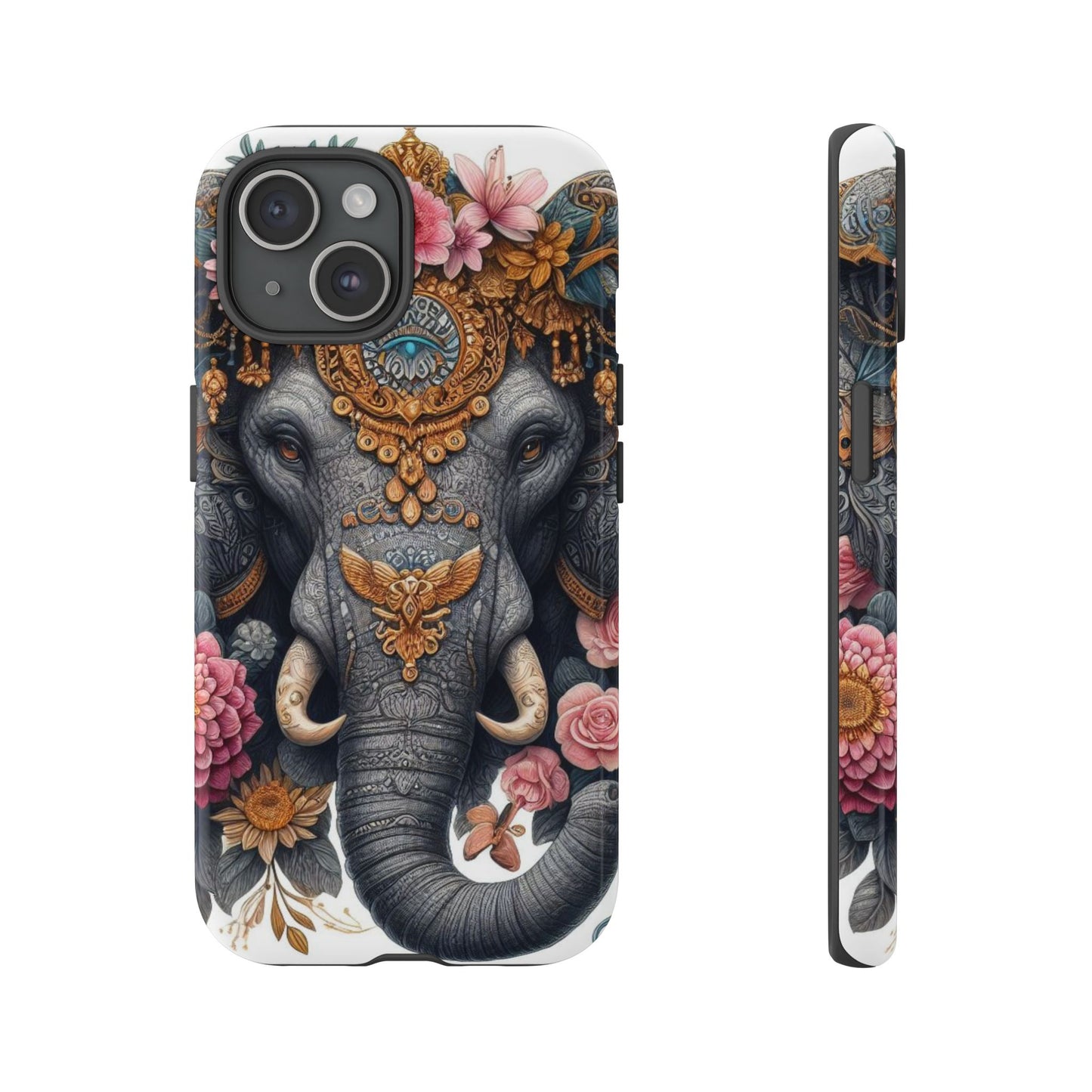 Golden Royal Elephant Mobile Cover – Luxurious Ornate Art