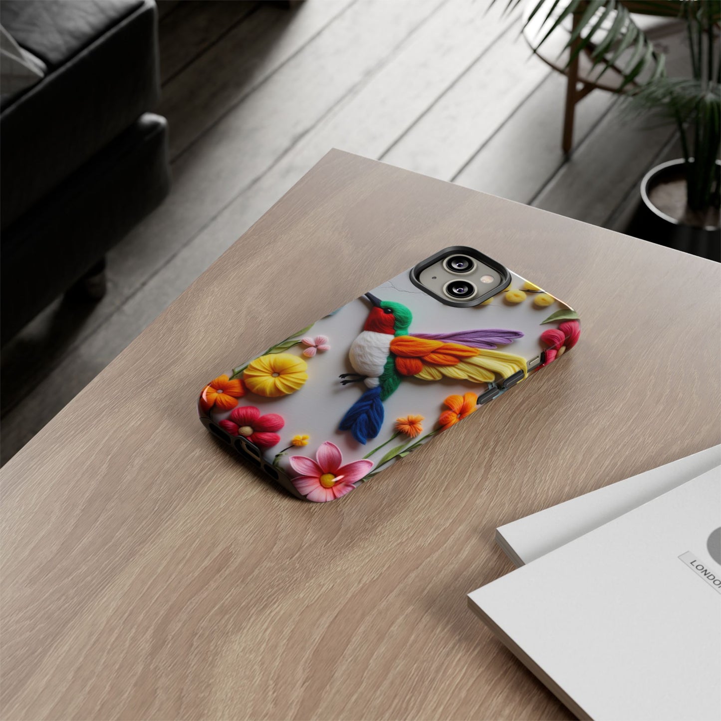 Elegant Hummingbird with Floral Mosaic Design | Nature's Artistic Vibes | iPhone 16 Pro