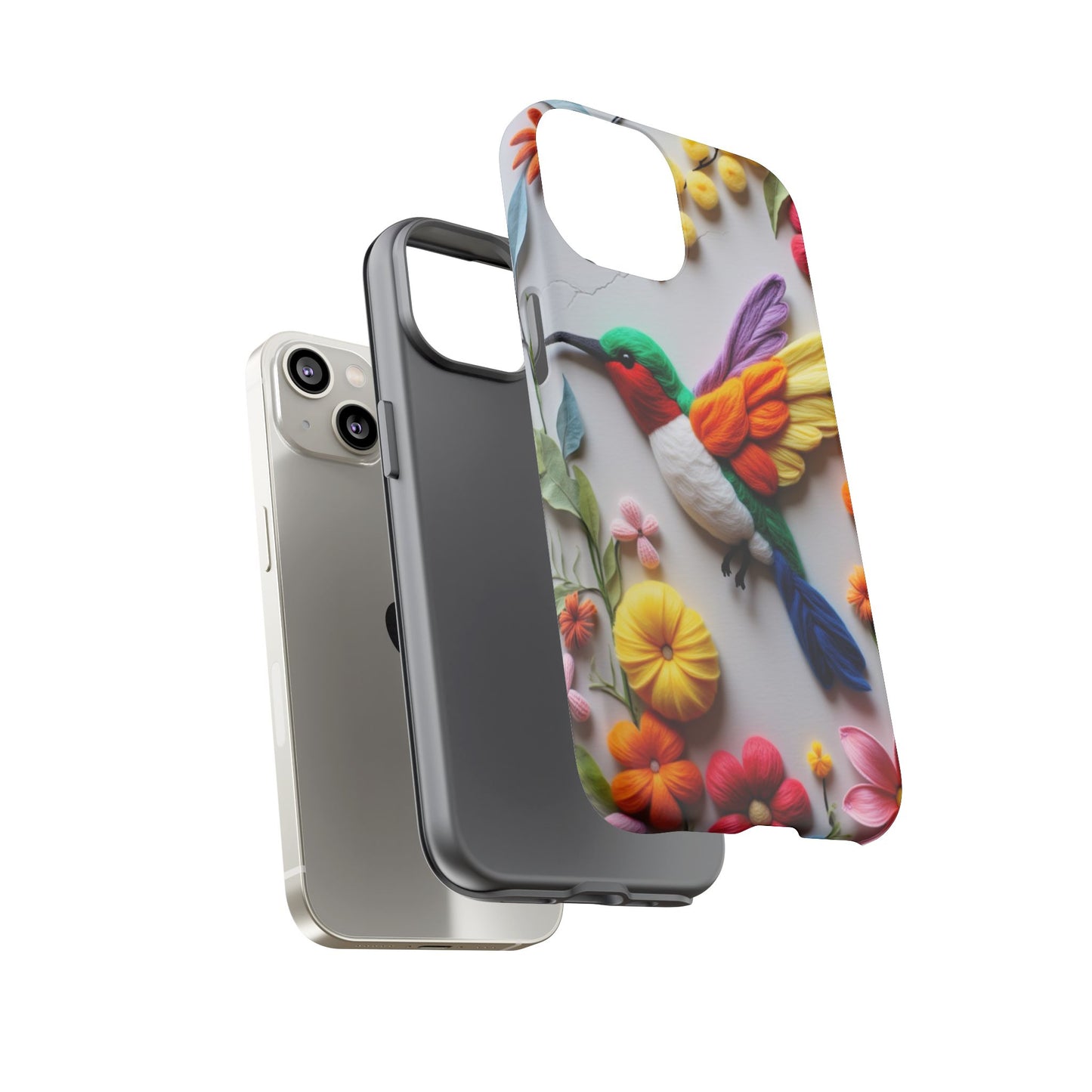 Elegant Hummingbird with Floral Mosaic Design | Nature's Artistic Vibes | iPhone 16 Pro