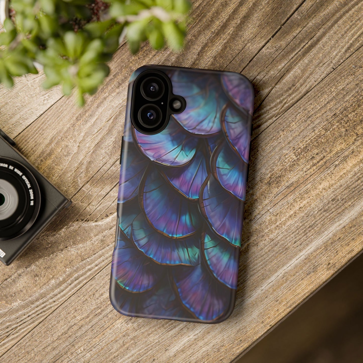Abstract Macro Shot of Iridescent Butterfly Fish Scales Phone Case Design