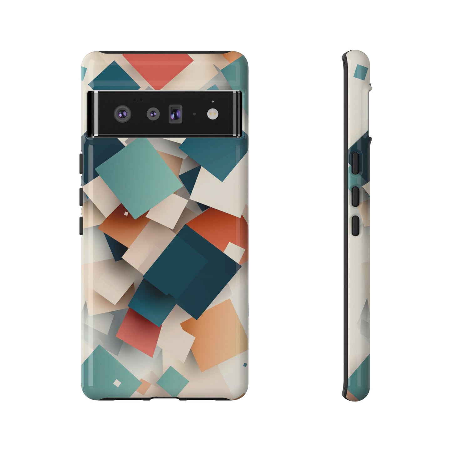 Geometric Cascade – Modern Abstract Blocks Phone Case – iPhone, Google Pixel, Samsung