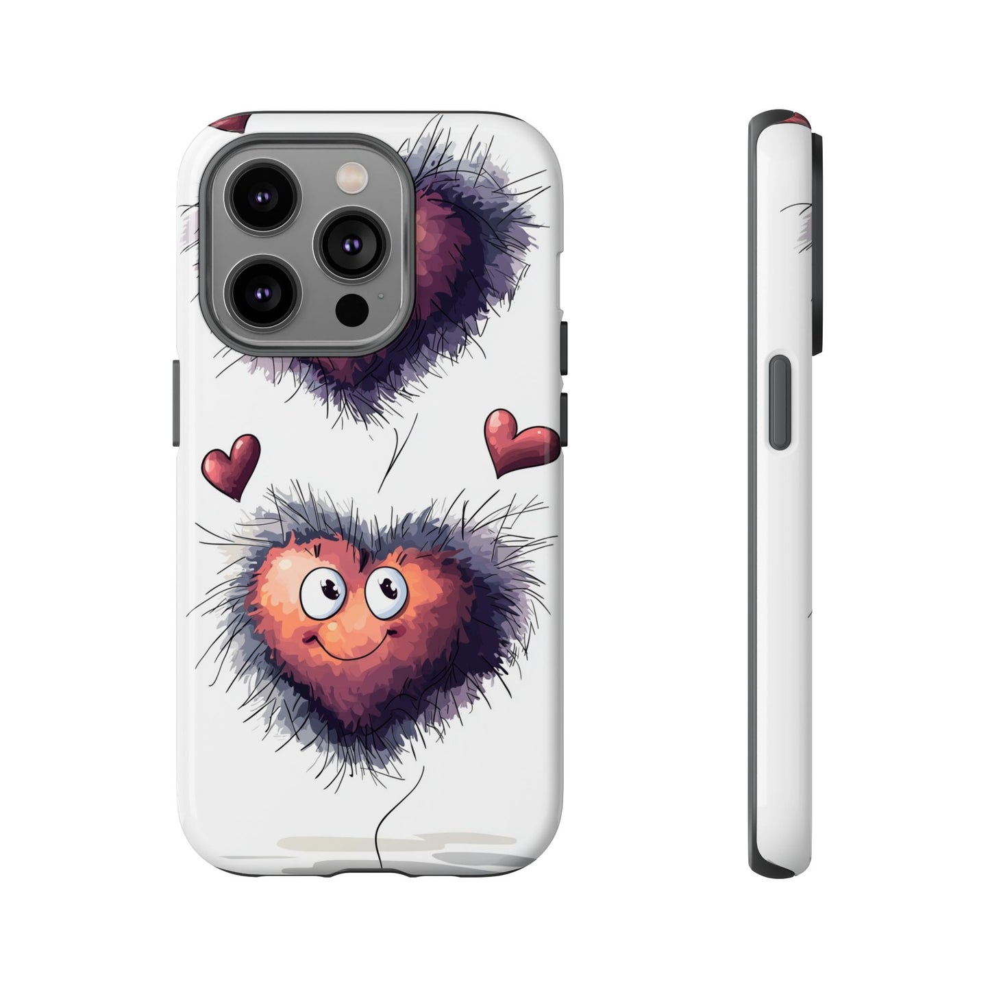 Fuzzy Love Hearts - Cute Anime Phone Case for iPhone, Samsung, Google Pixel