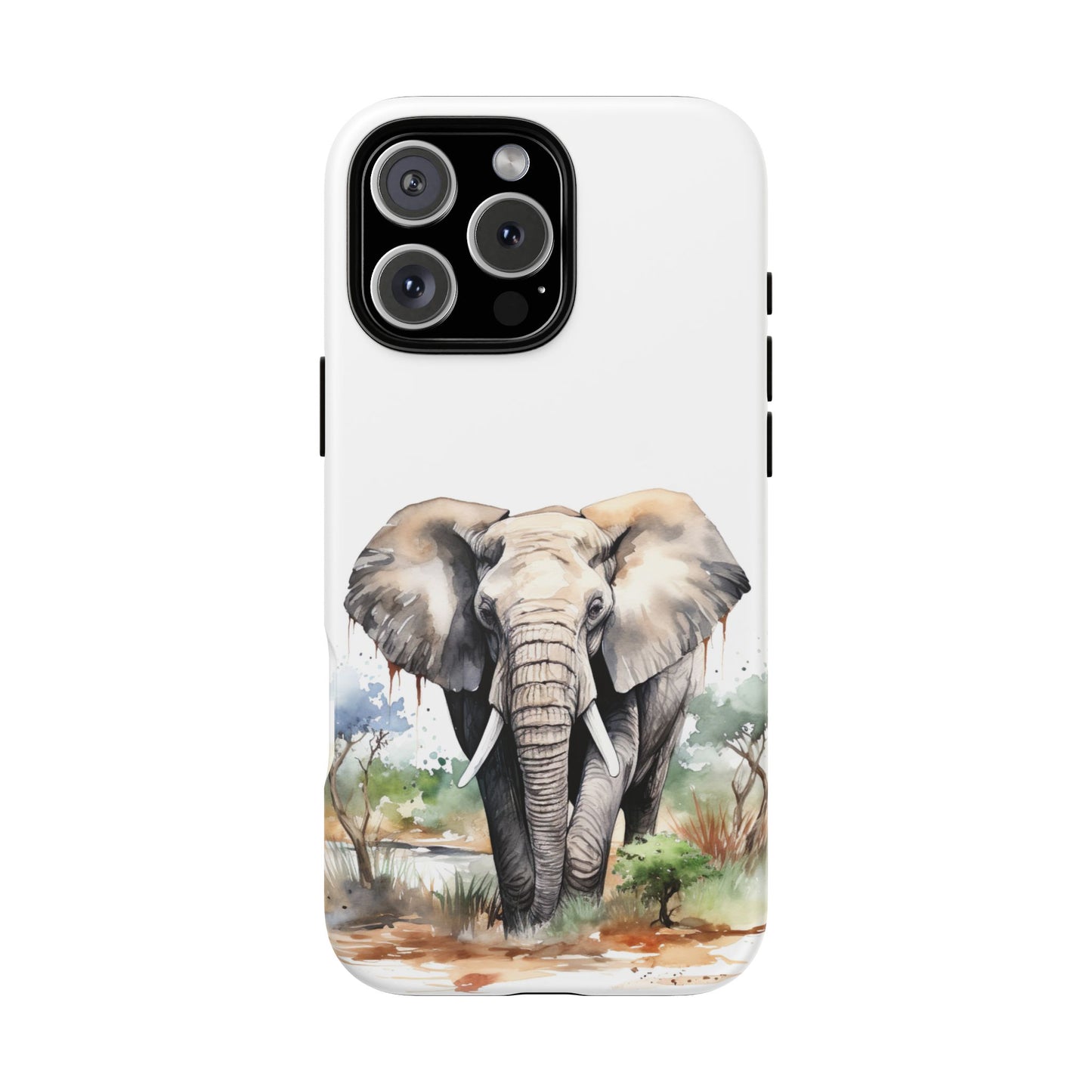 Safari Watercolor Elephant Mobile Cover – Artistic Wildlife Design