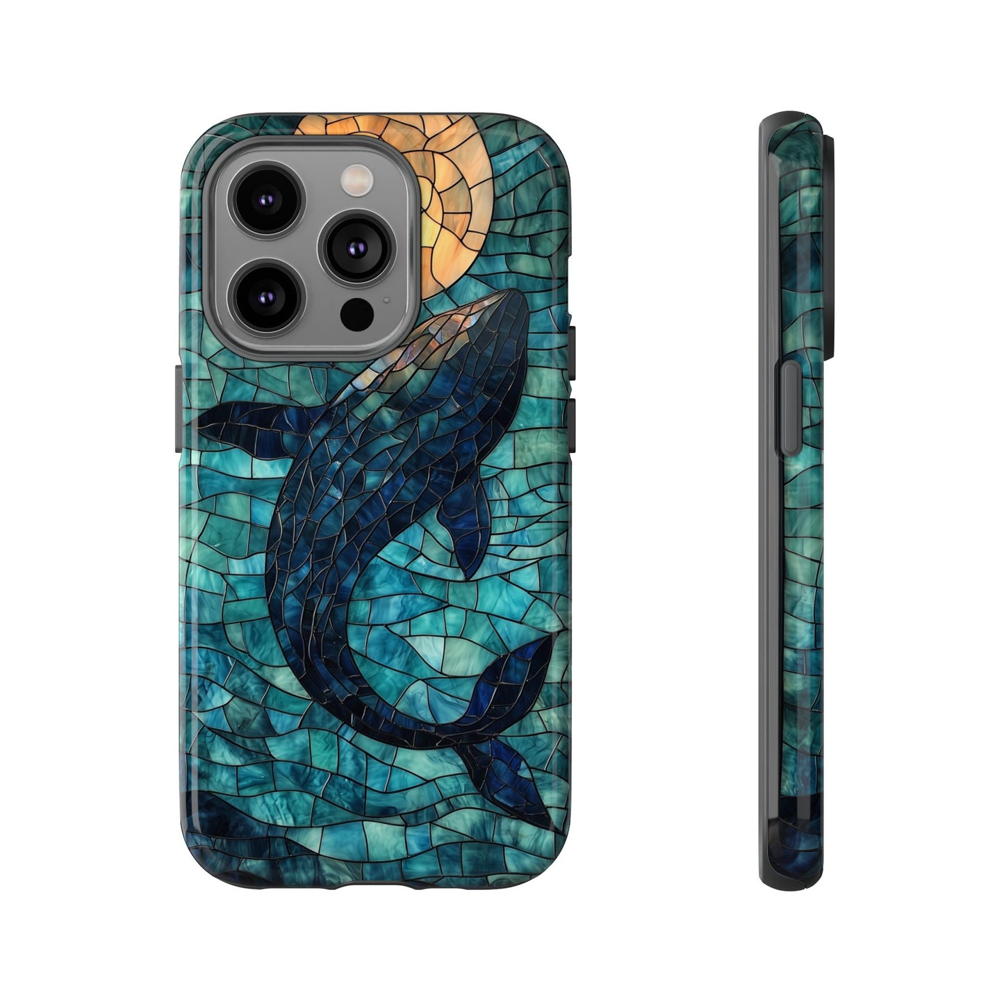 Ocean Dream – Mosaic Glass Whale Phone Case for iPhone, Samsung & Pixel