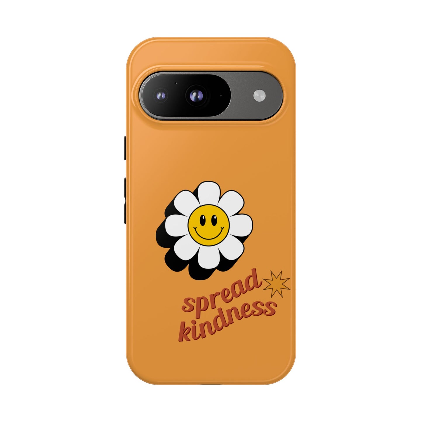 Retro White Flower "Spread Kindness" Phone Case – Vintage Aesthetic for iPhone, Samsung & Google Pixel
