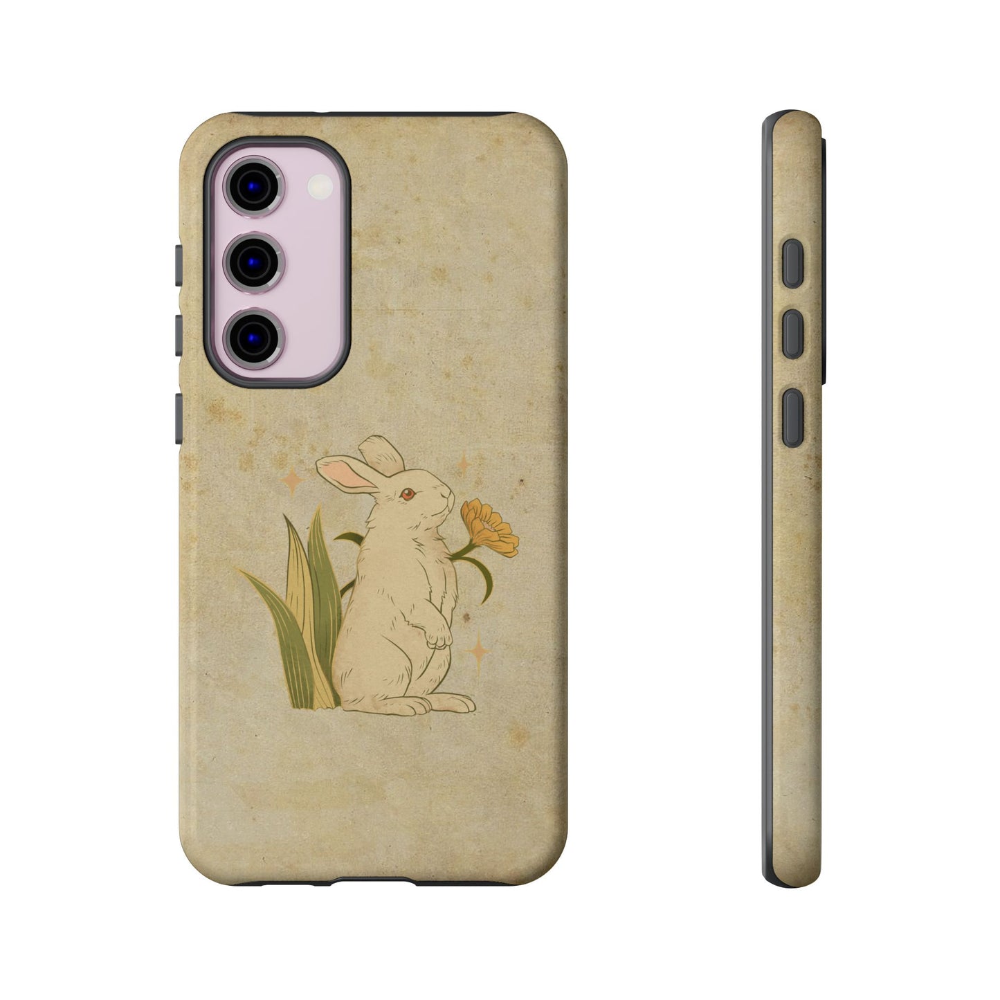 Minimal Vintage Rabbit Phone Case β Aesthetic Beige Bunny Cover for iPhone, Samsung & Pixel