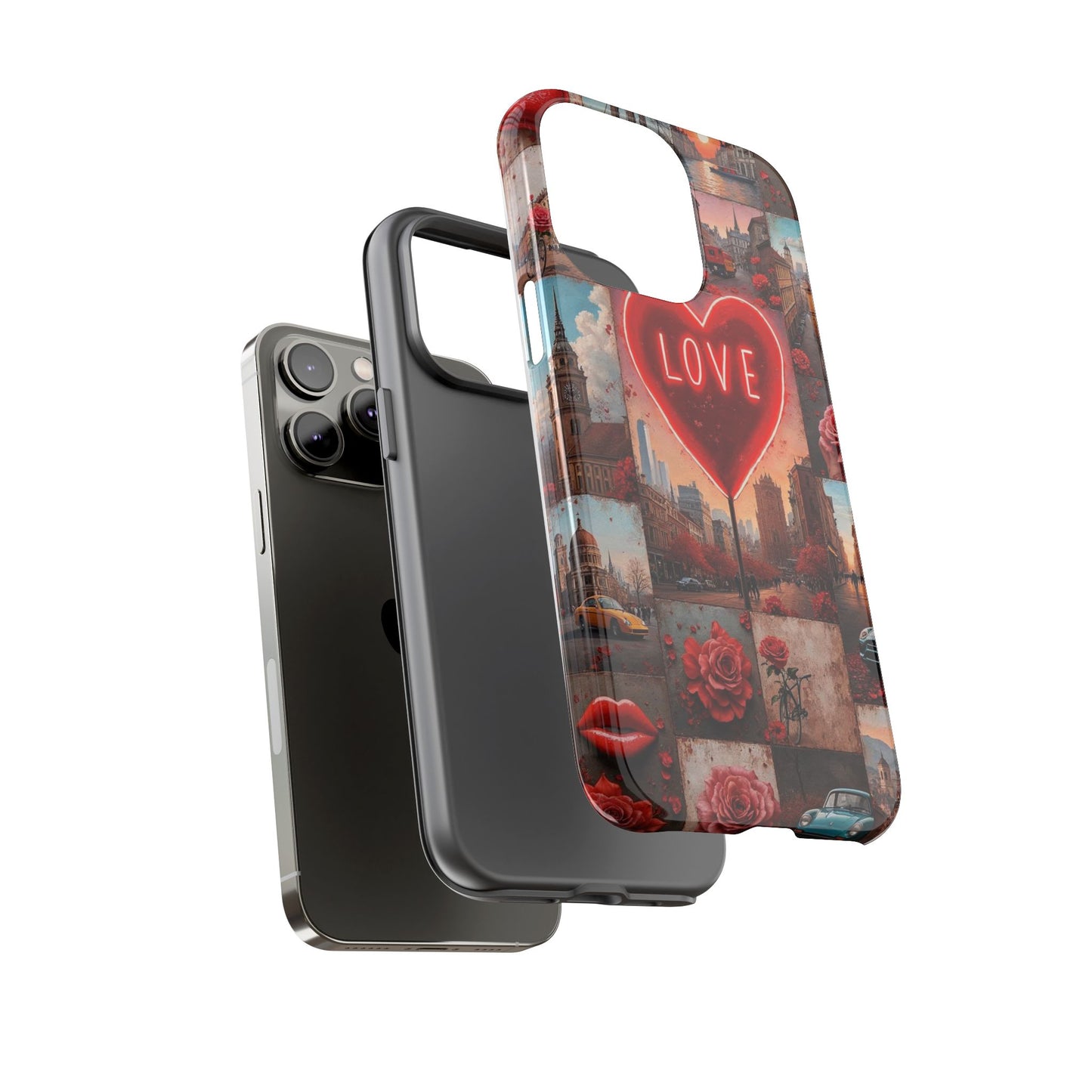 Neon Love Heart & Rose Phone Case