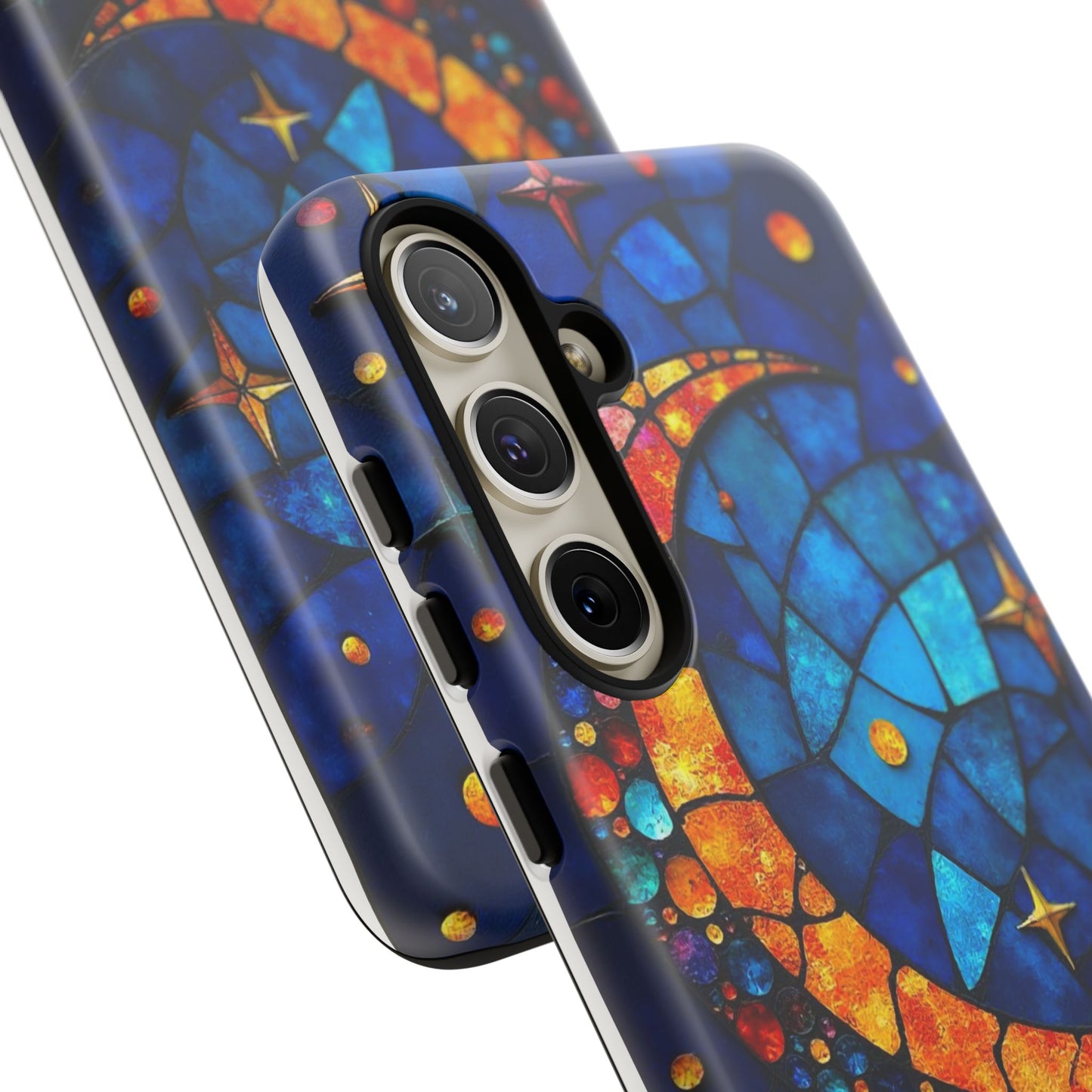 Celestial Crescent: Moon and Stars in Color