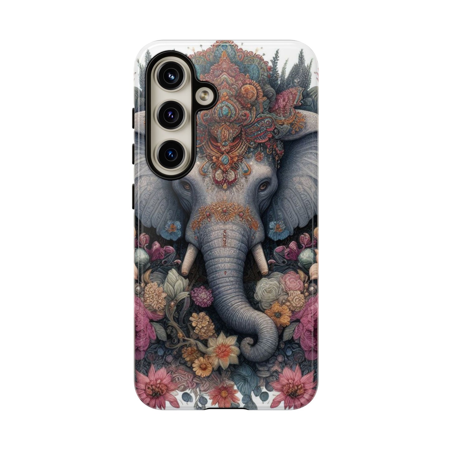 Regal Ornate Elephant Mobile Cover – Majestic Bohemian Art