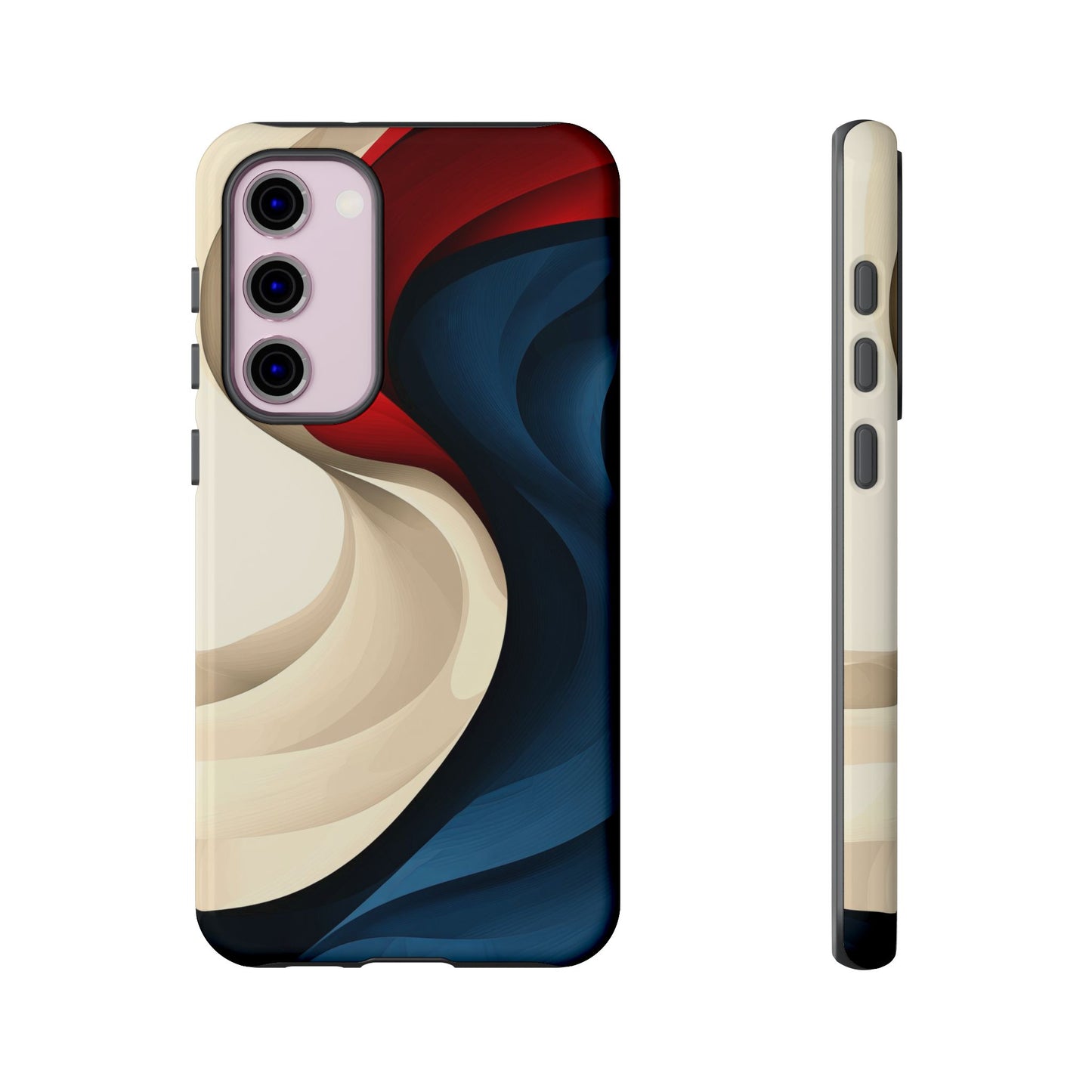 Crimson Current – Flowing Abstract Wave Phone Case for iPhone, Samsung & Pixel