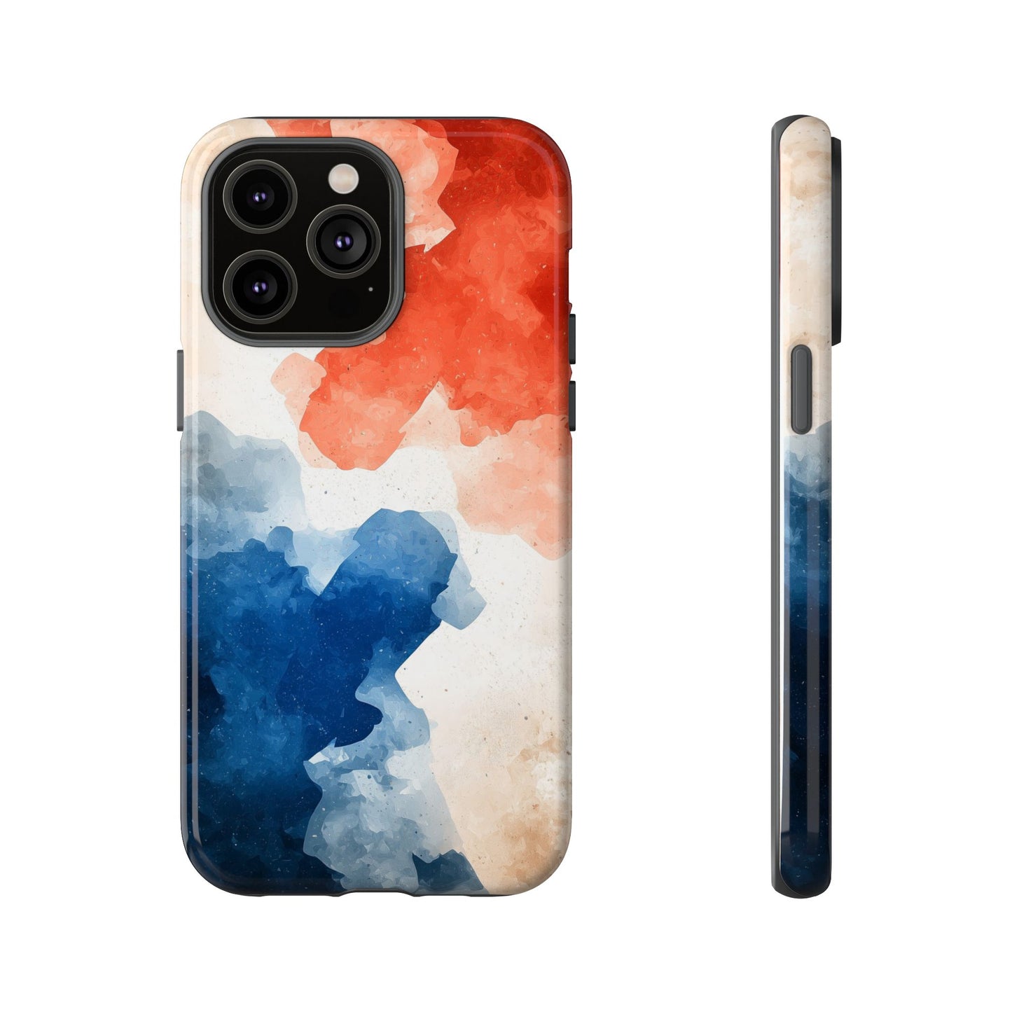 Crimson & Cobalt – Abstract Watercolor Splash Phone Case for iPhone, Google Pixel, Samsung