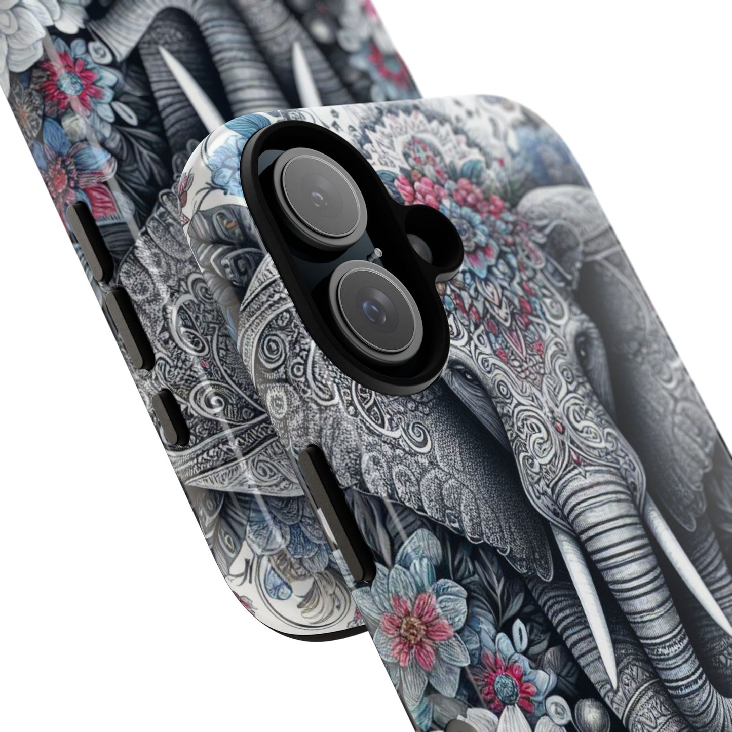 Regal Mandala Elephant Mobile Cover – Ornate Floral Art