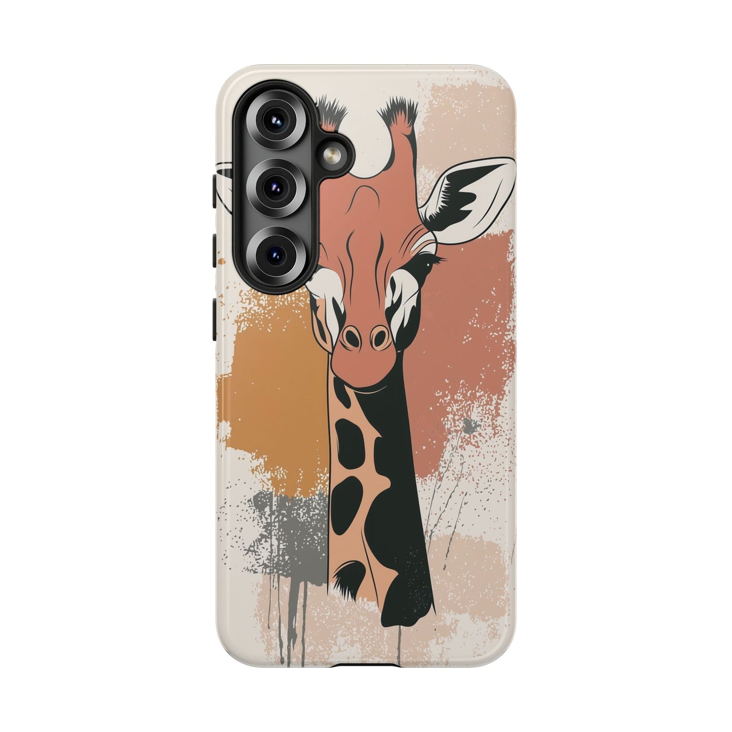 Tall & Graceful: Giraffe Splatter Art Phone Case for iPhone, Samsung & Pixel