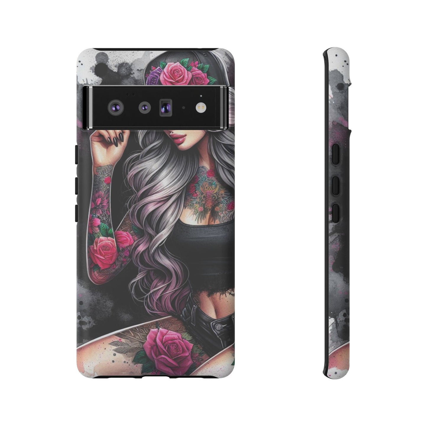 Ink & Roses – Edgy Floral Rebel Mobile Cover