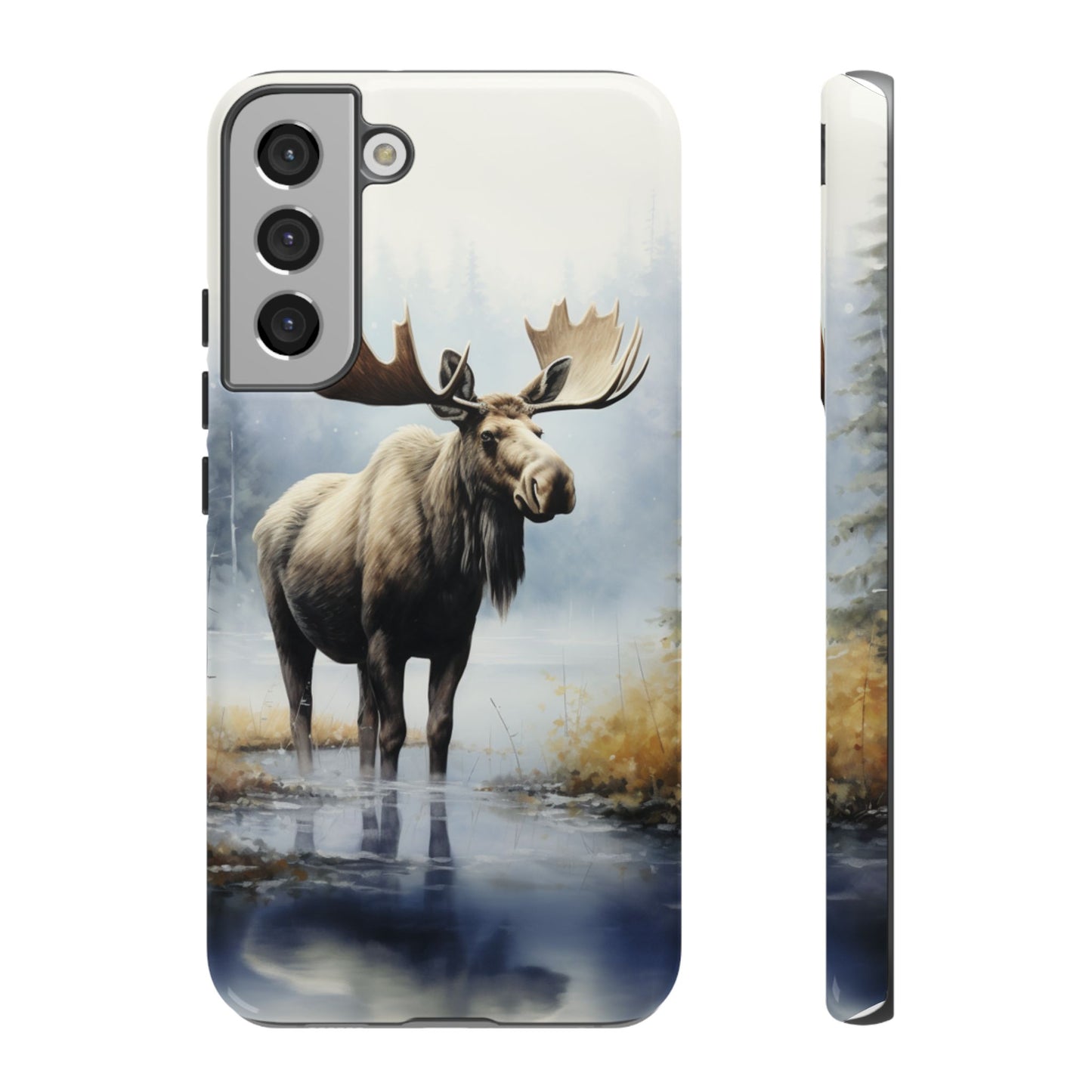 Majestic Moose Print Phone Case β Durable & Stylish Wildlife Design - iPhone, Samsung & Google Pixel Cover - Artistic Elk Phone Case, Animal Lover Gift