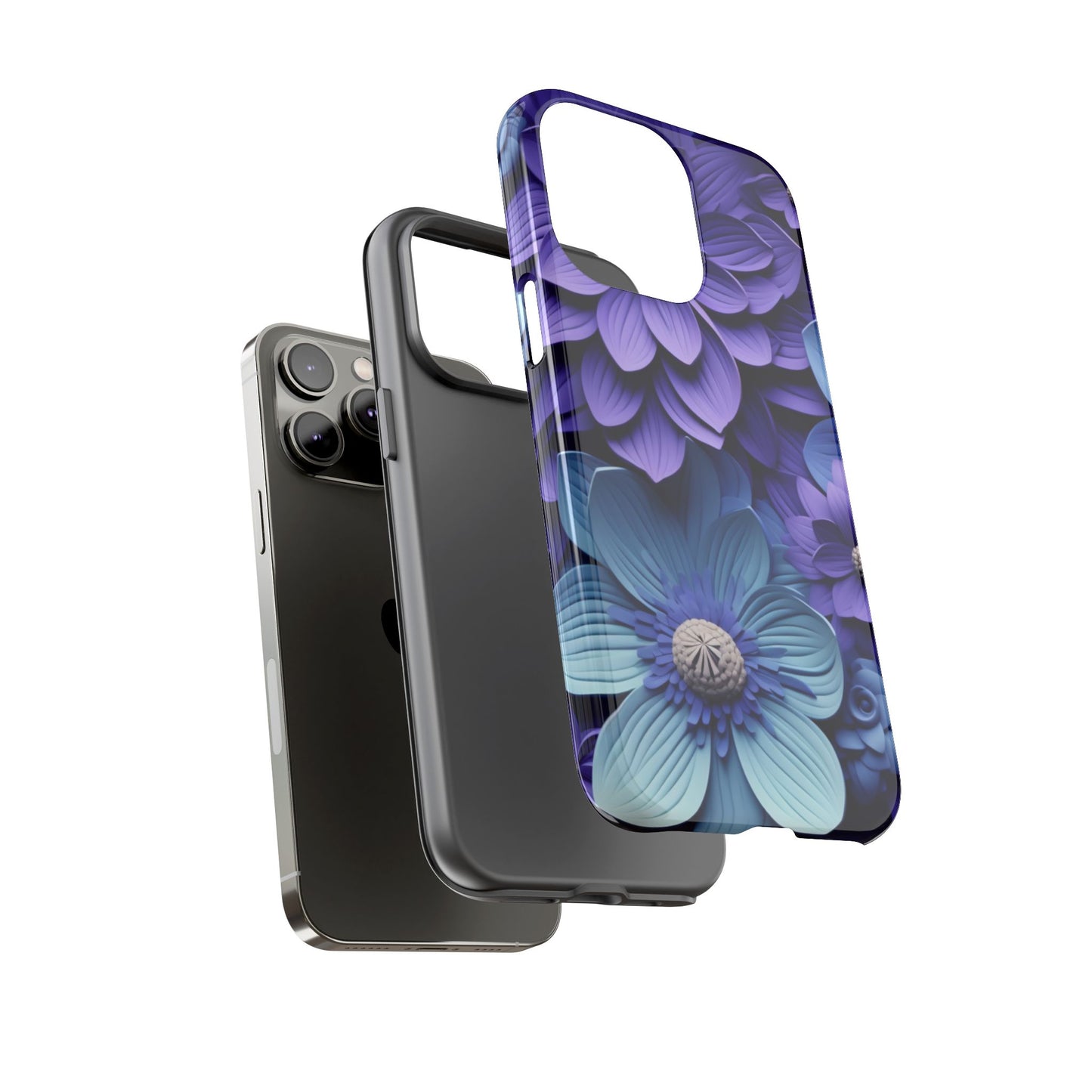Royal Blue Floral Phone Case – Elegant & Luxurious Design