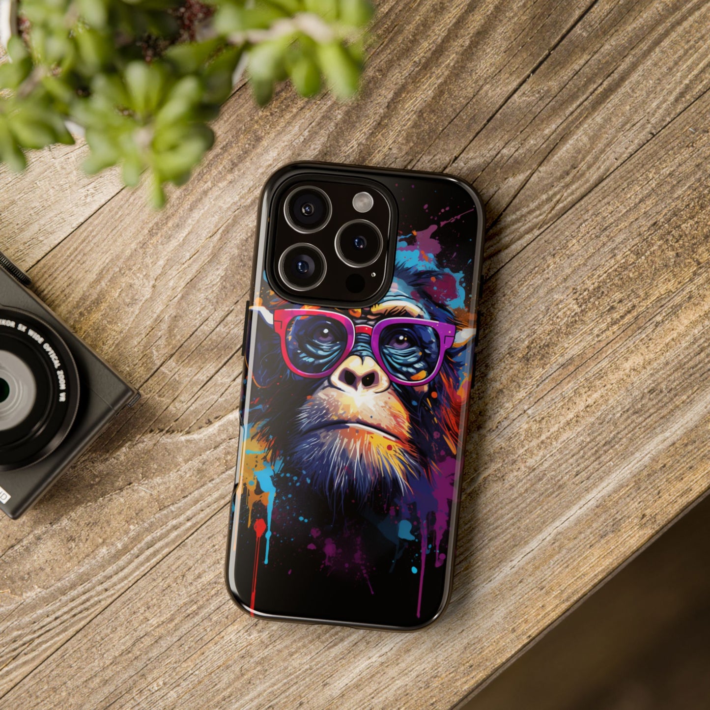 Grafitti Monkey Print Phone Case - iPhone, Samsung & Google Pixel Cover - Artistic Phone Case, Animal Lover Gift