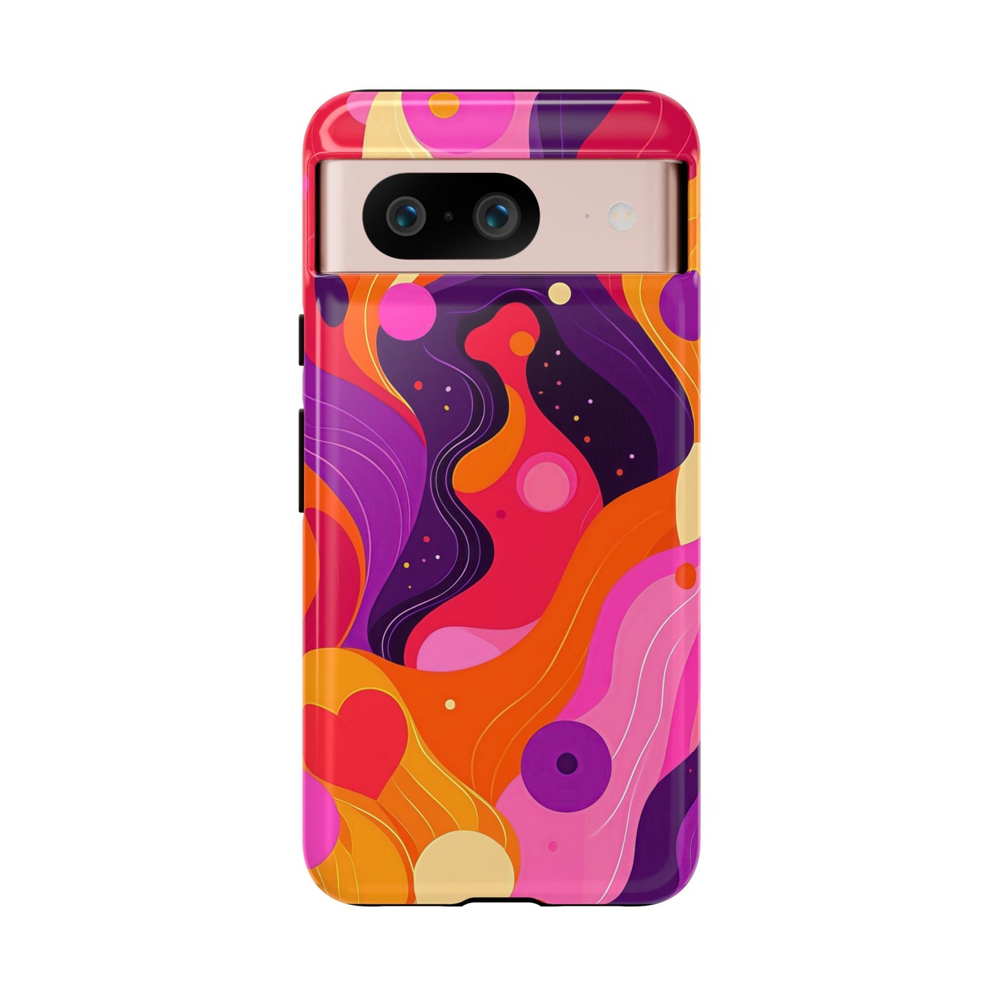 Love Vibes – Retro Abstract Groove Phone Case for iPhone, Google Pixel, Samsung