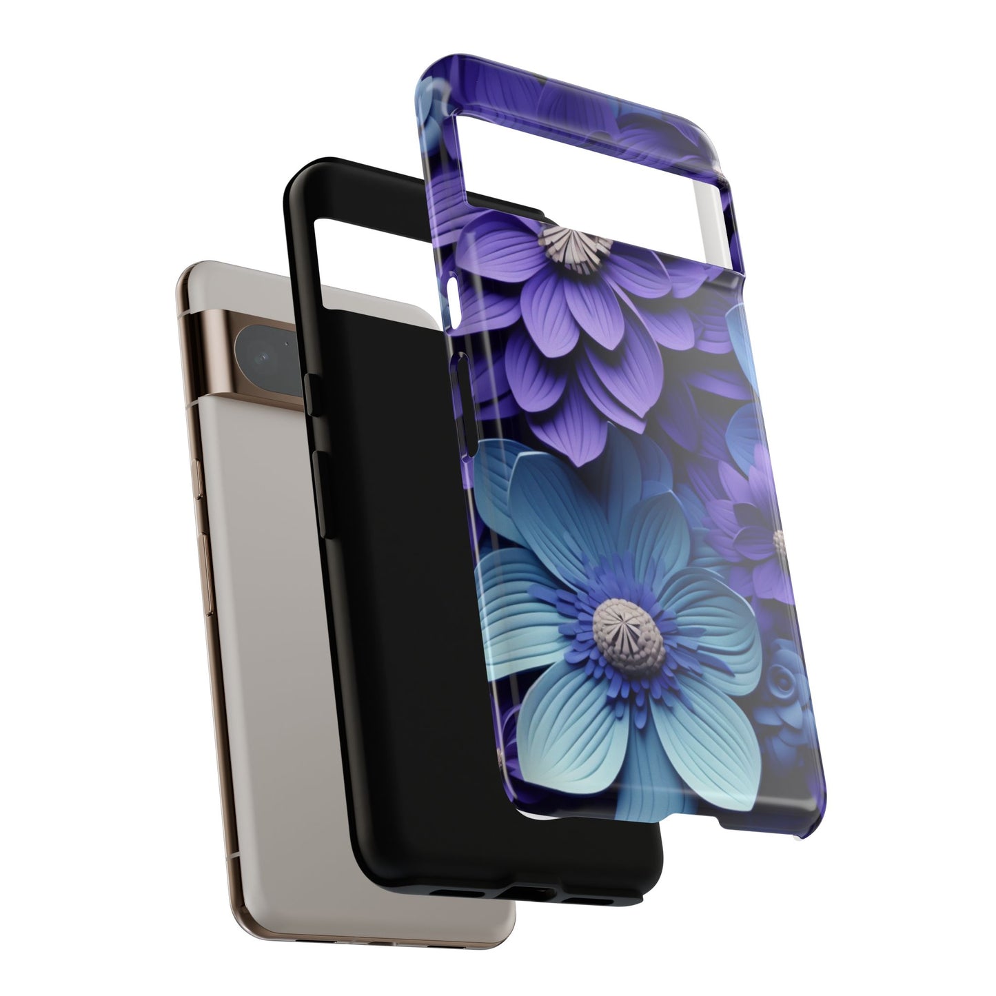 Royal Blue Floral Phone Case – Elegant & Luxurious Design