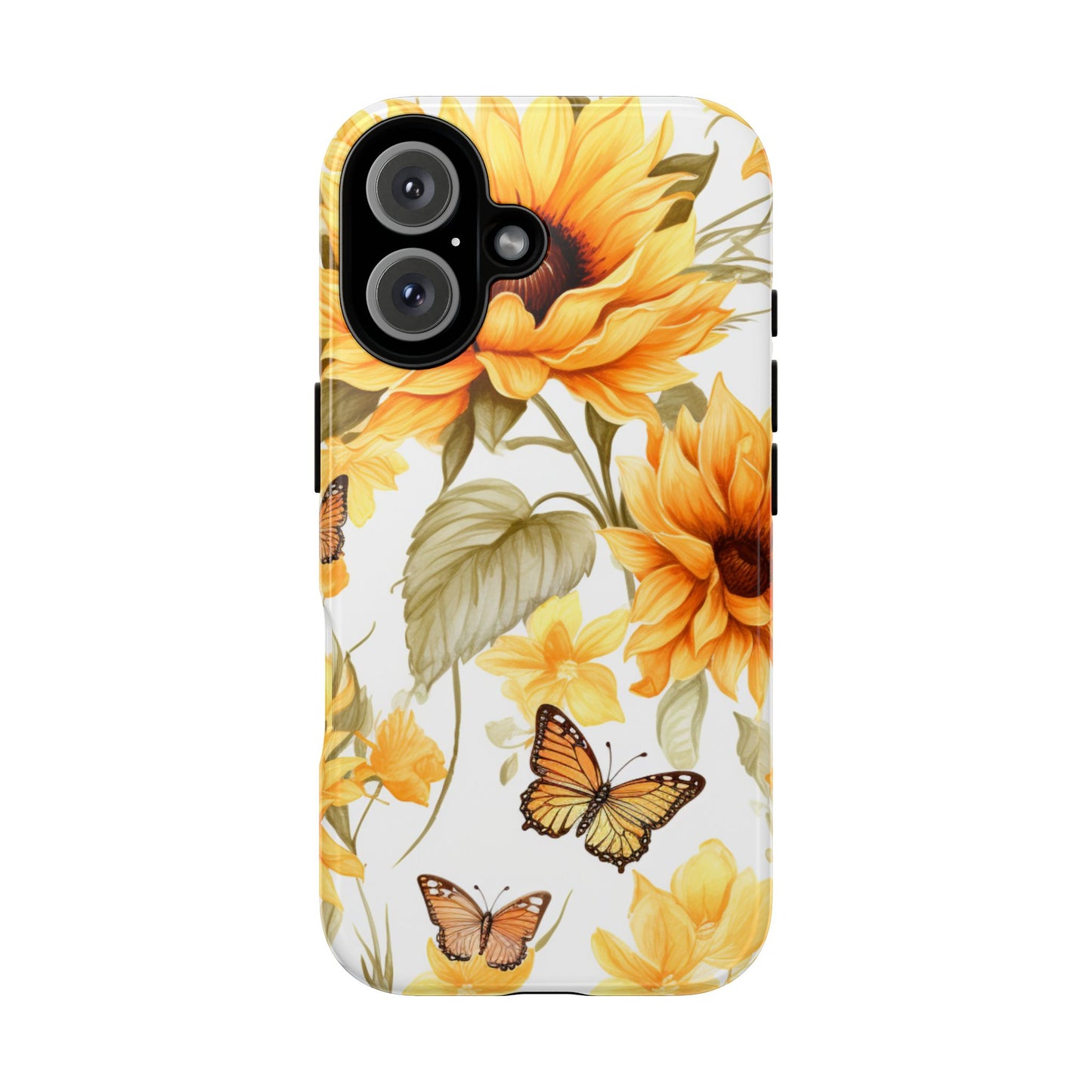 Golden Sunflower & Butterfly Phone Case – Warm & Elegant