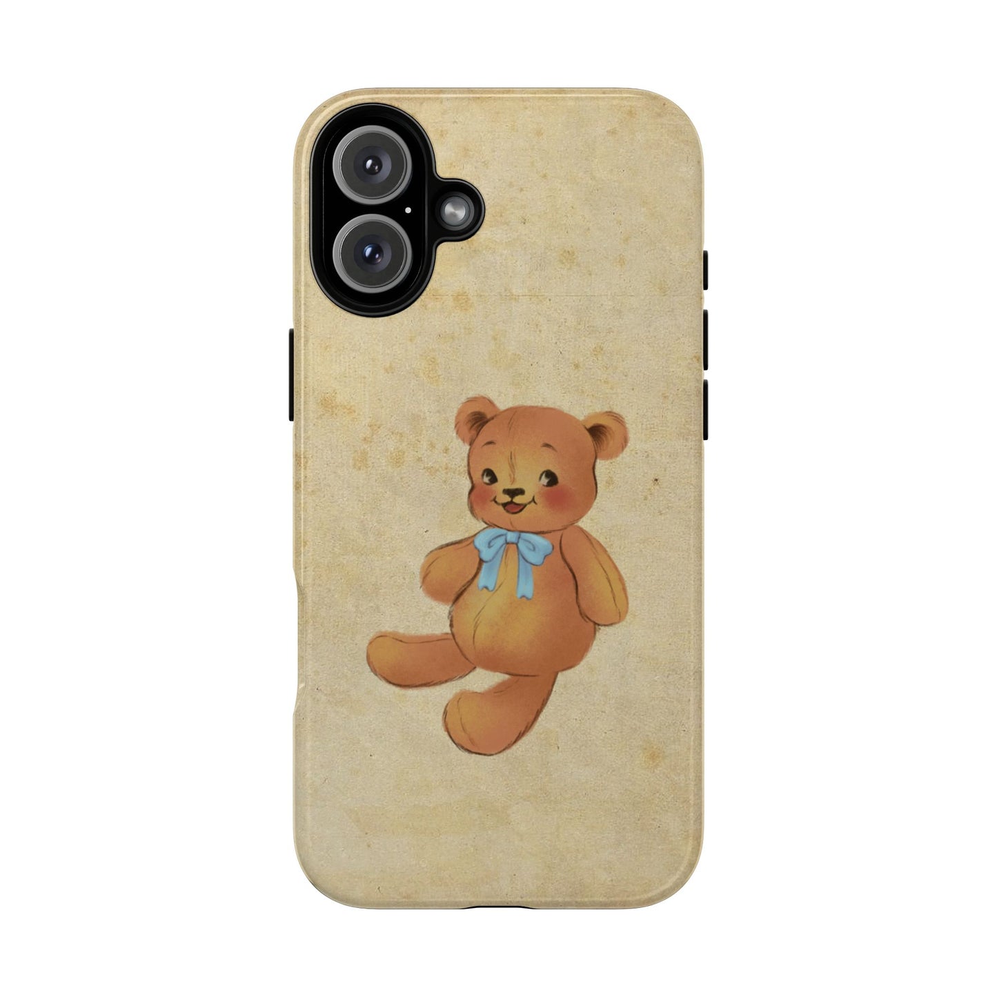 Vintage Teddy Bear Phone Case β Minimal Aesthetic, Soft Beige Retro Cover for iPhone, Samsung & Pixel