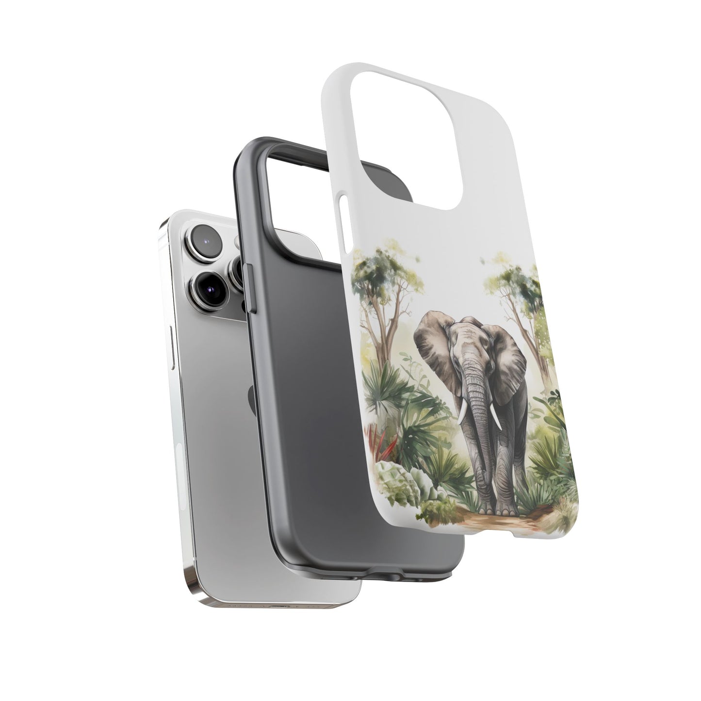 Serene Jungle Elephant Mobile Cover – Watercolor Wildlife Design
