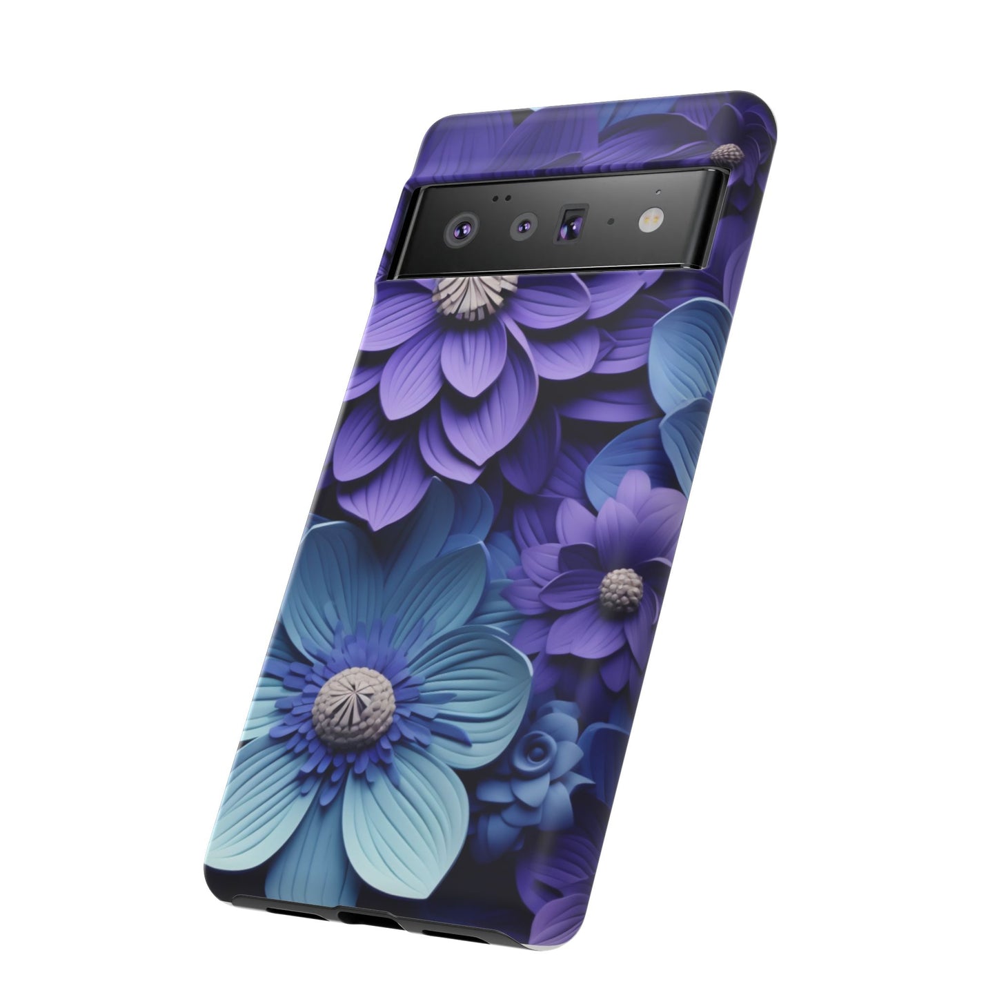 Royal Blue Floral Phone Case – Elegant & Luxurious Design