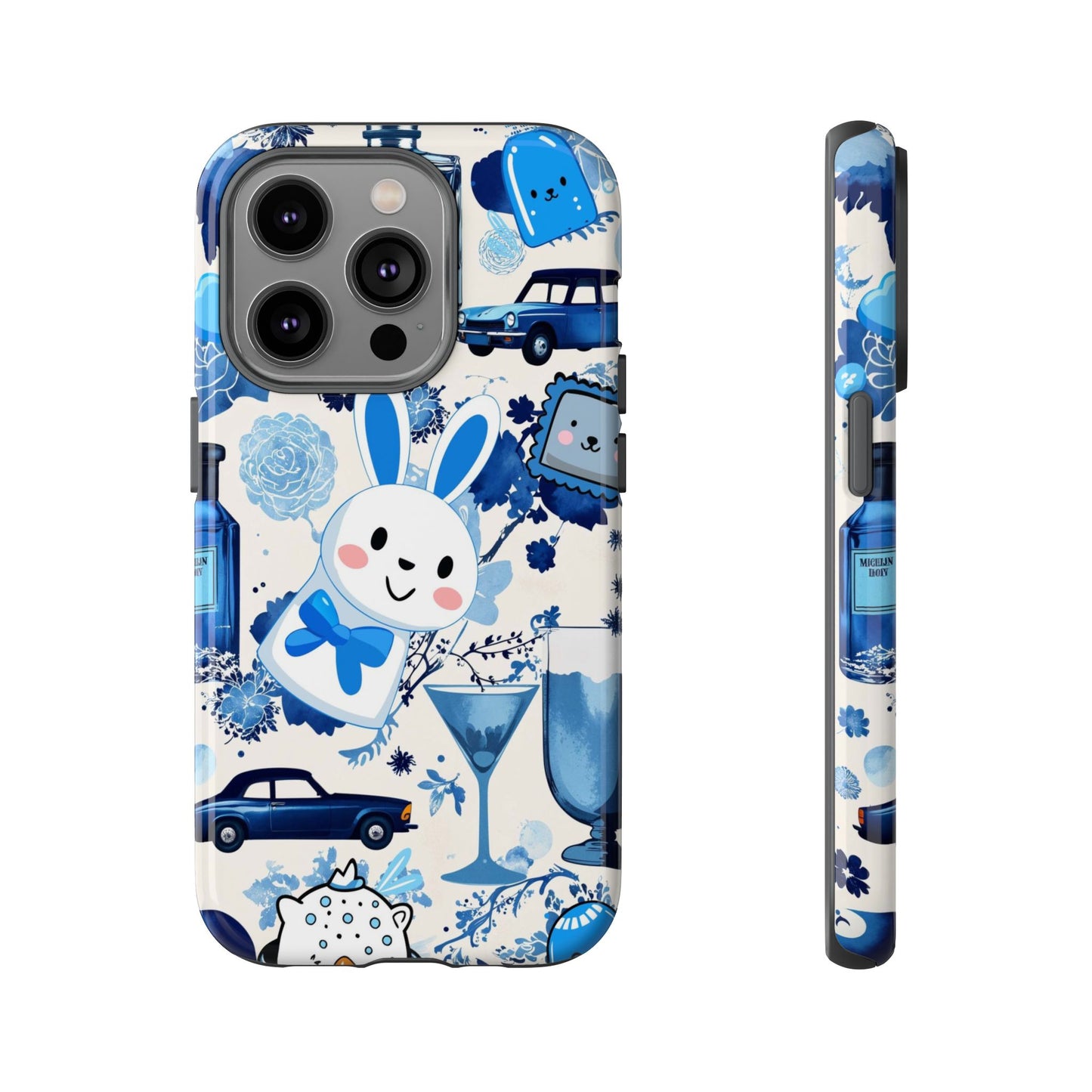 Blue Bunny & Car Themed Phone Case