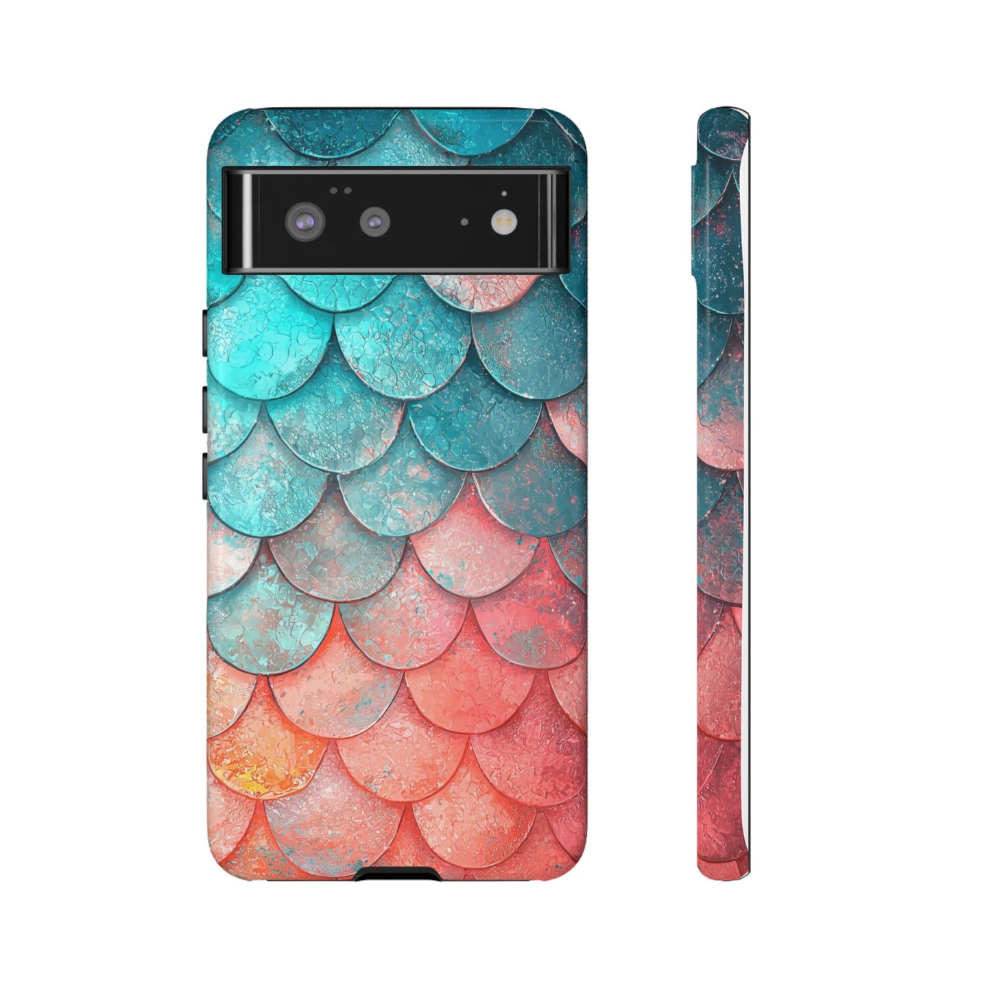 Serene Waves – Colorful Fish Scale Phone Case for iPhone, Pixel & Samsung