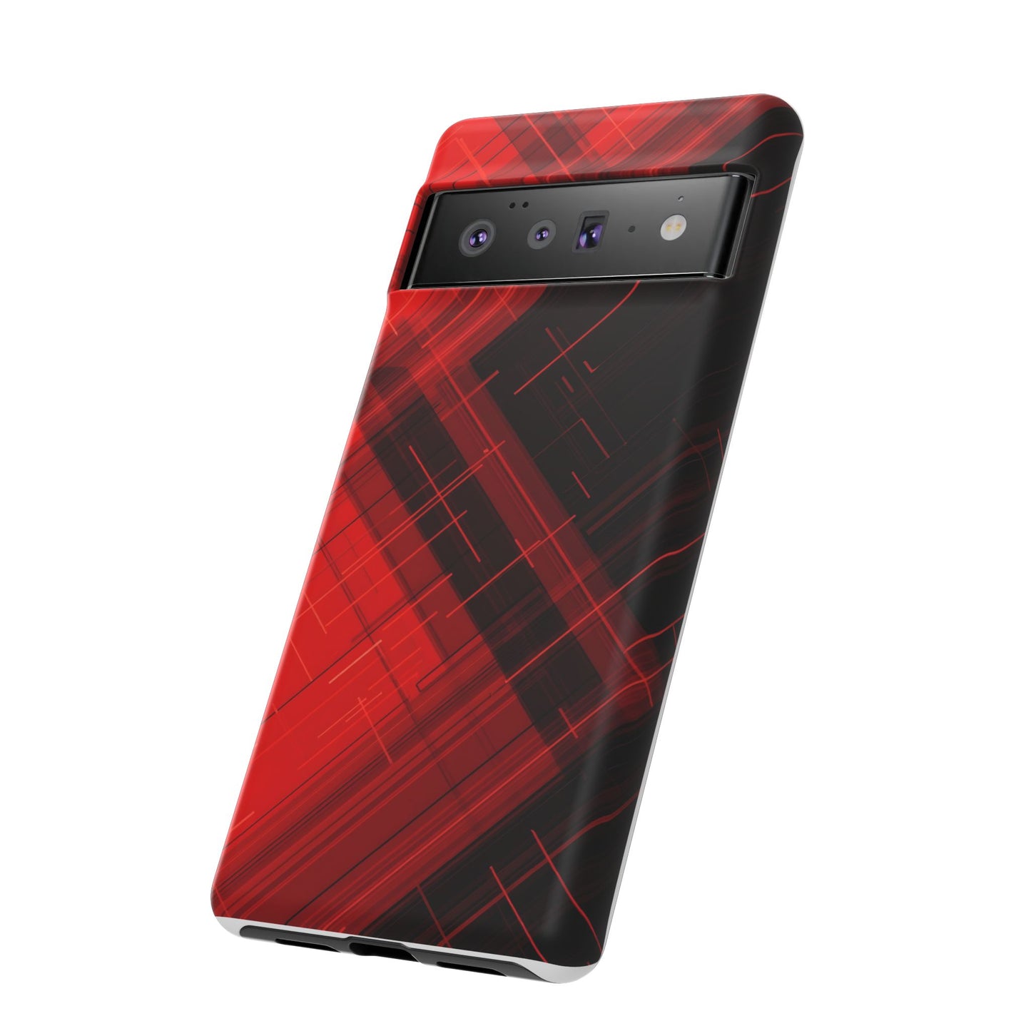 Abstract Red and Black Geometric Pattern