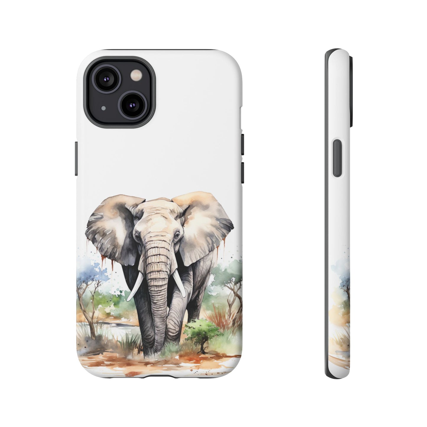 Safari Watercolor Elephant Mobile Cover – Artistic Wildlife Design