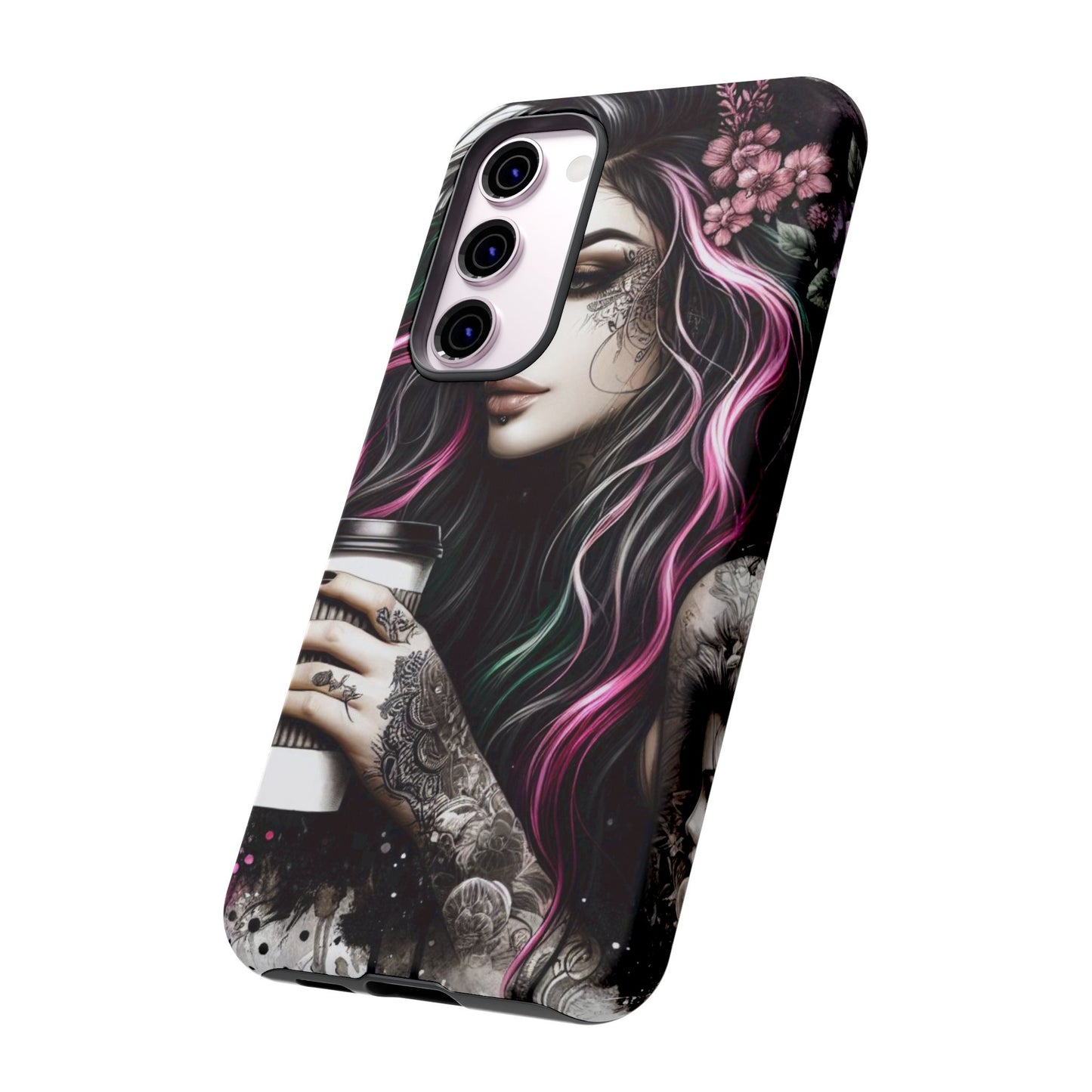 Tattooed Serenity – Gothic Coffee Lover Mobile Cover