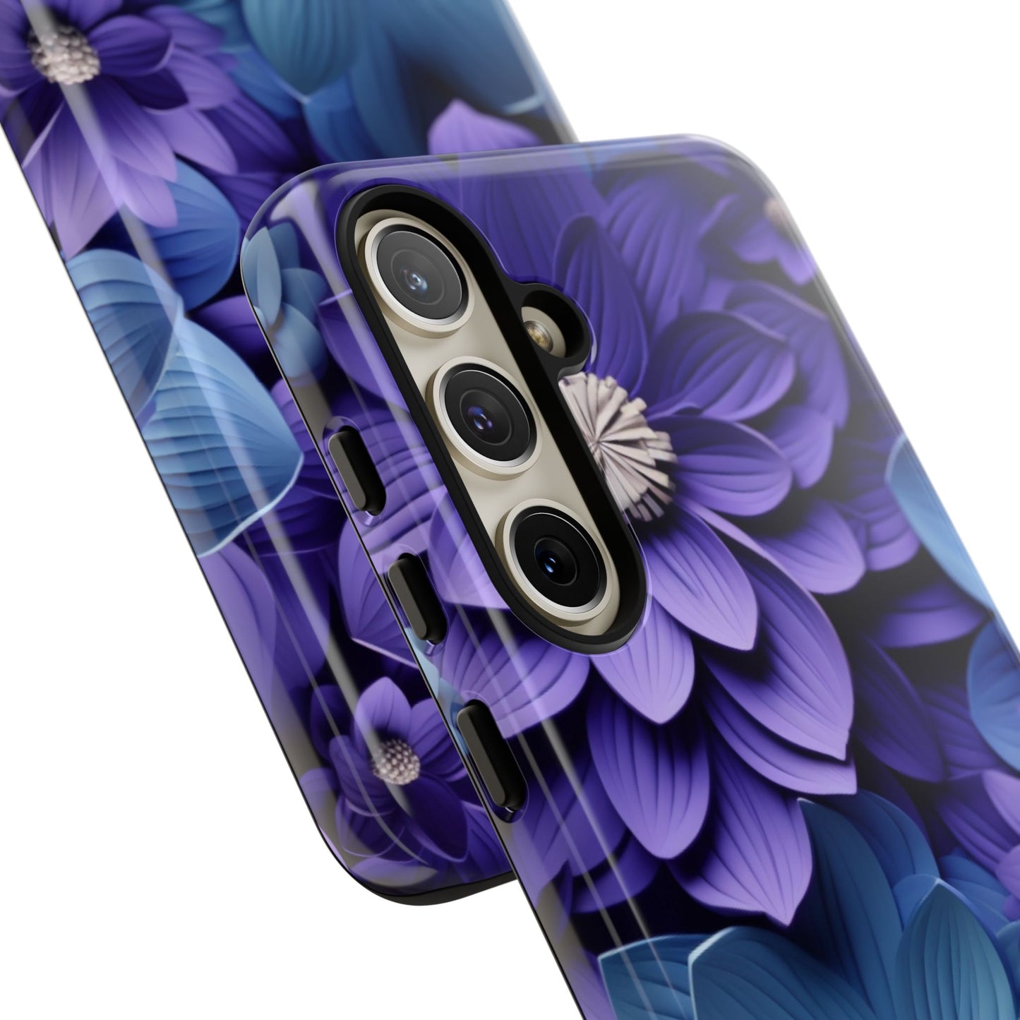 Royal Blue Floral Phone Case – Elegant & Luxurious Design
