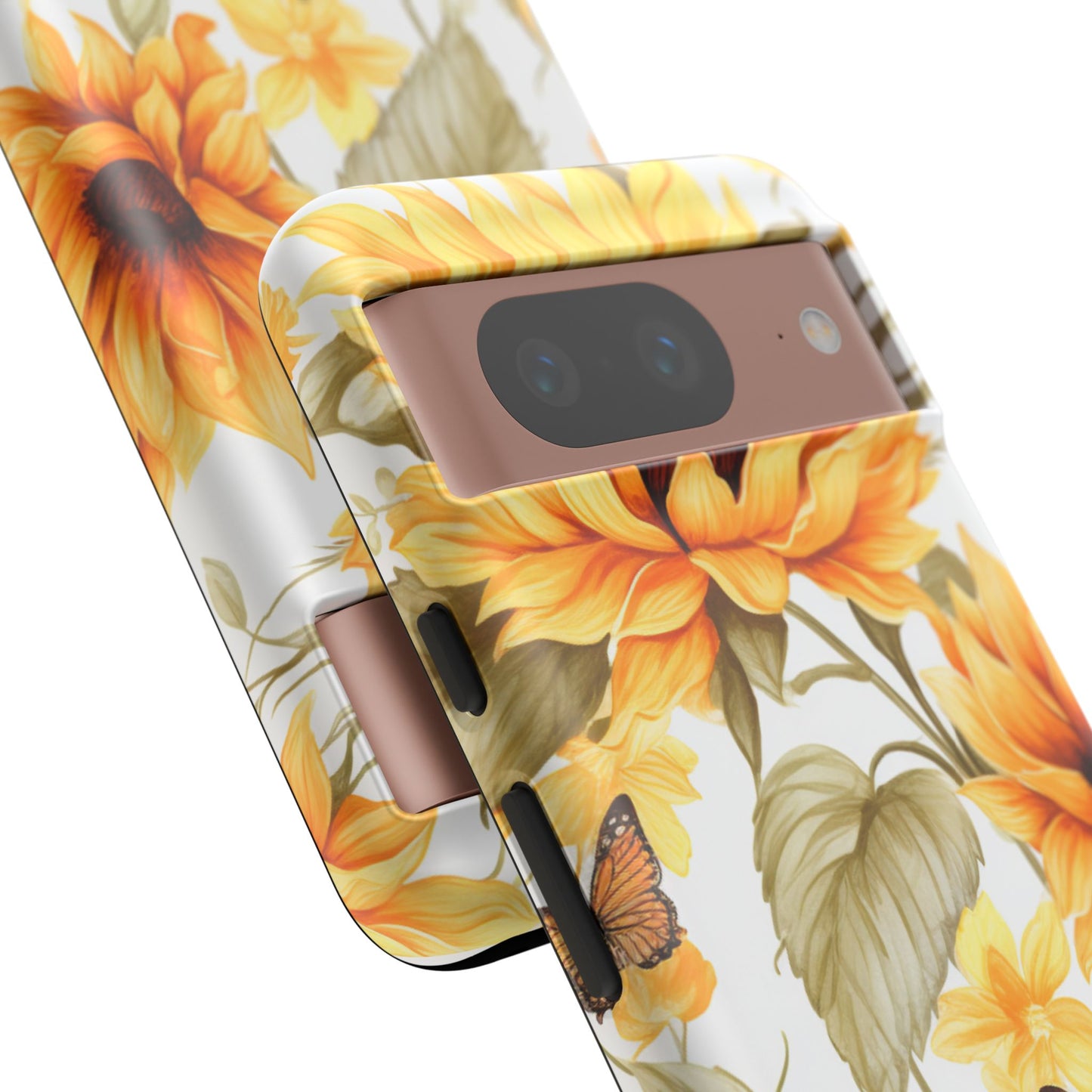 Golden Sunflower & Butterfly Phone Case – Warm & Elegant